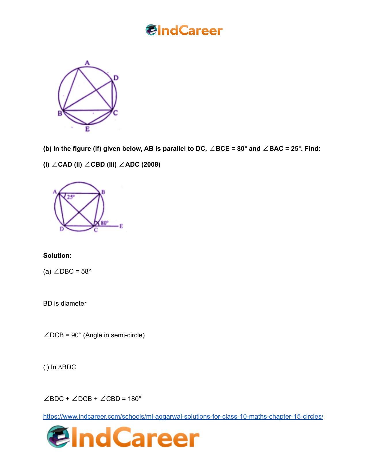 ML Aggarwal Solutions for Class 10 Maths Chapter 15- Circles - Page 25