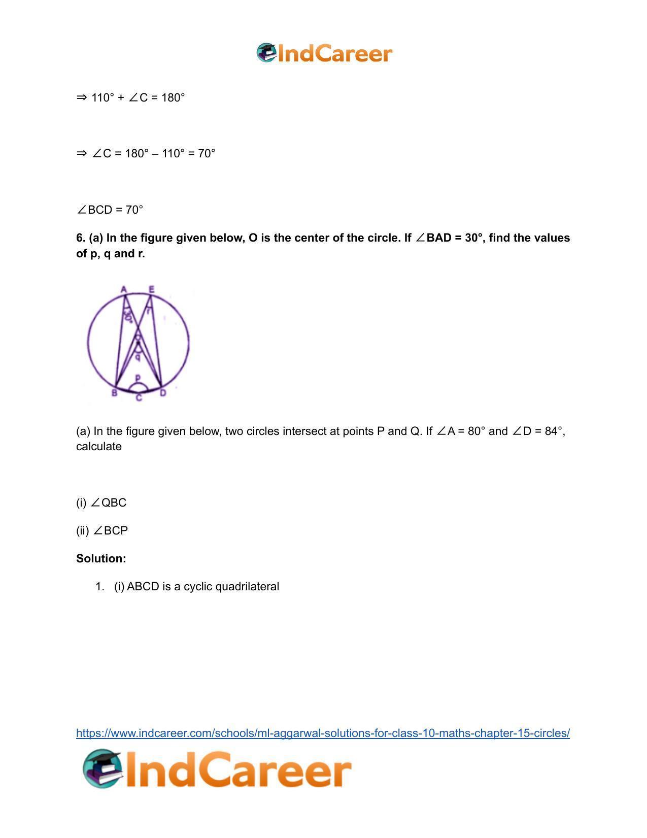 ML Aggarwal Solutions for Class 10 Maths Chapter 15- Circles - Page 31
