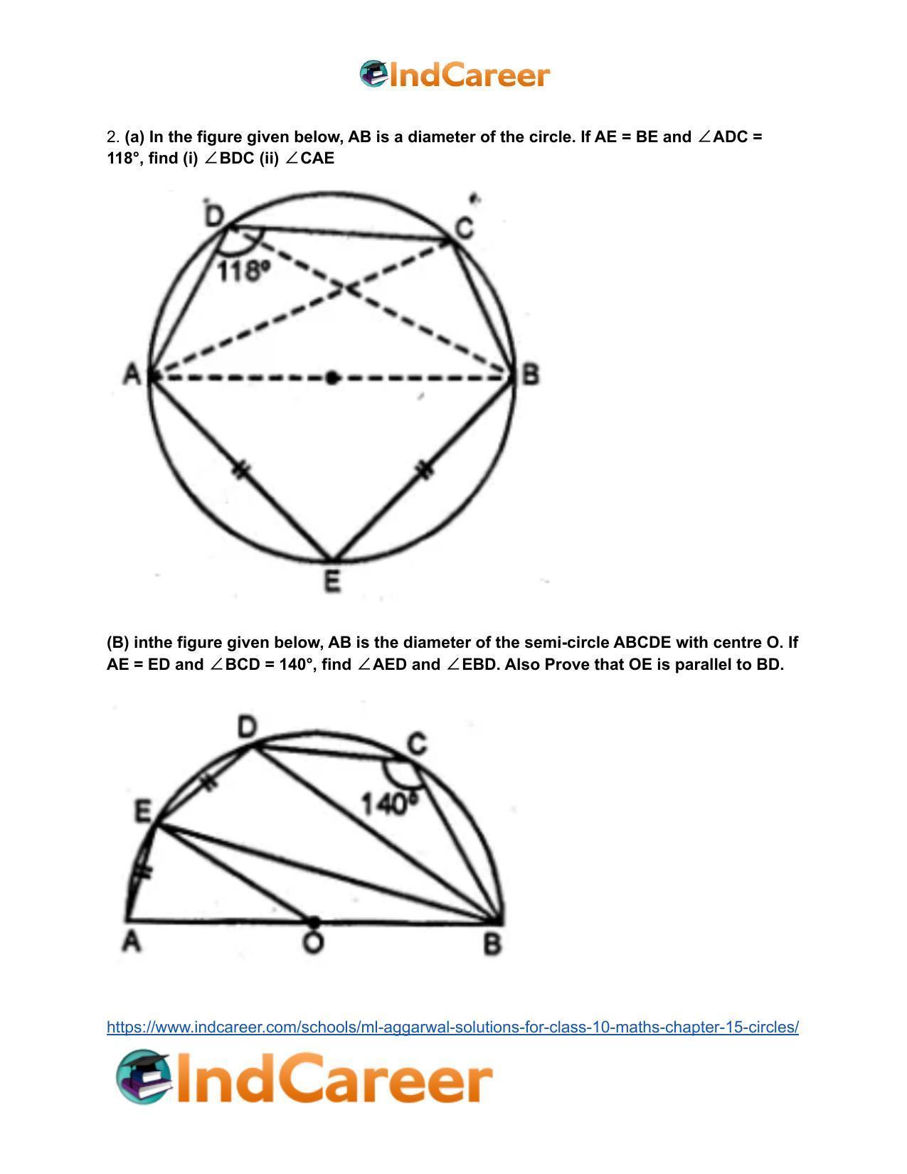 ML Aggarwal Solutions for Class 10 Maths Chapter 15- Circles - Page 53