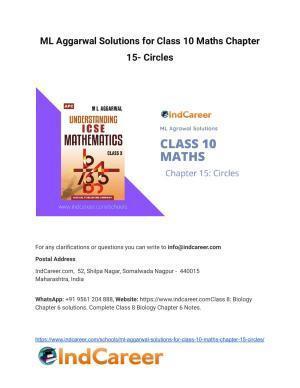 ML Aggarwal Solutions for Class 10 Maths Chapter 15- Circles
