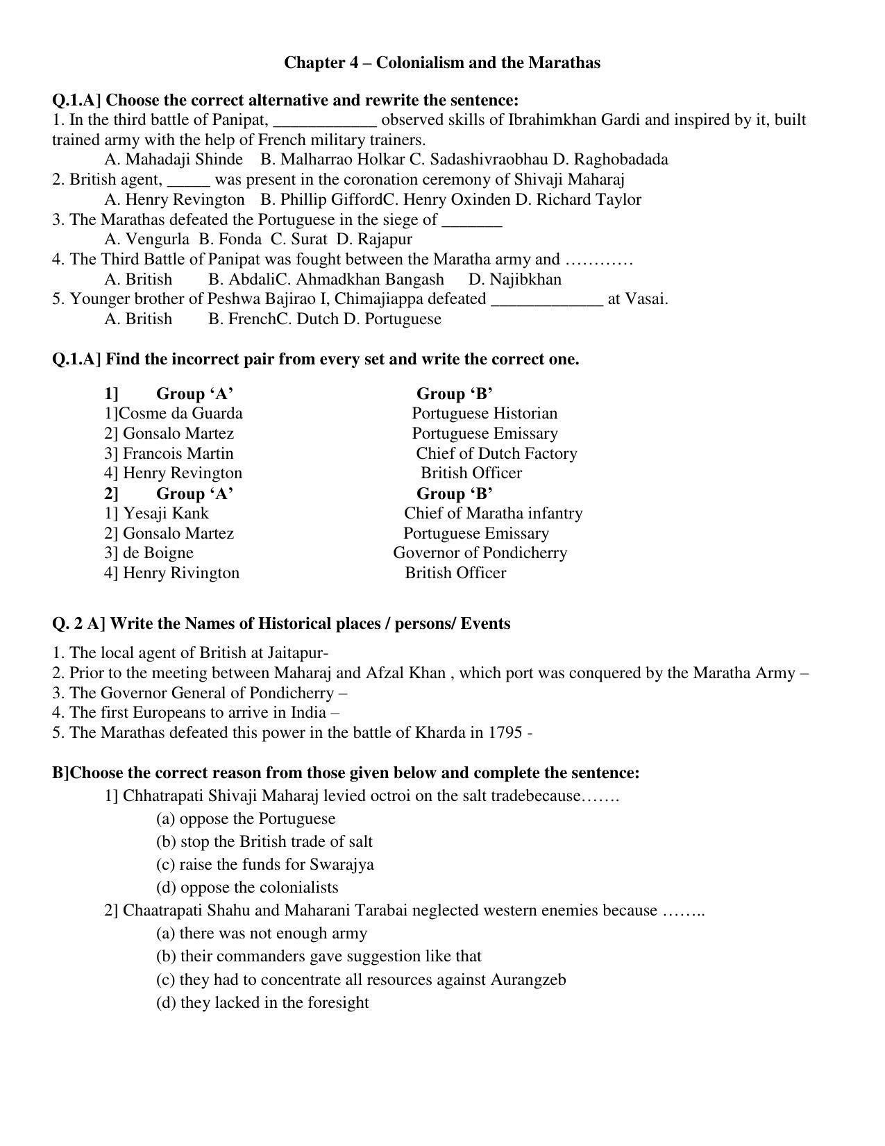 Maharashtra Board Class 12 History Sample Papers - Page 10