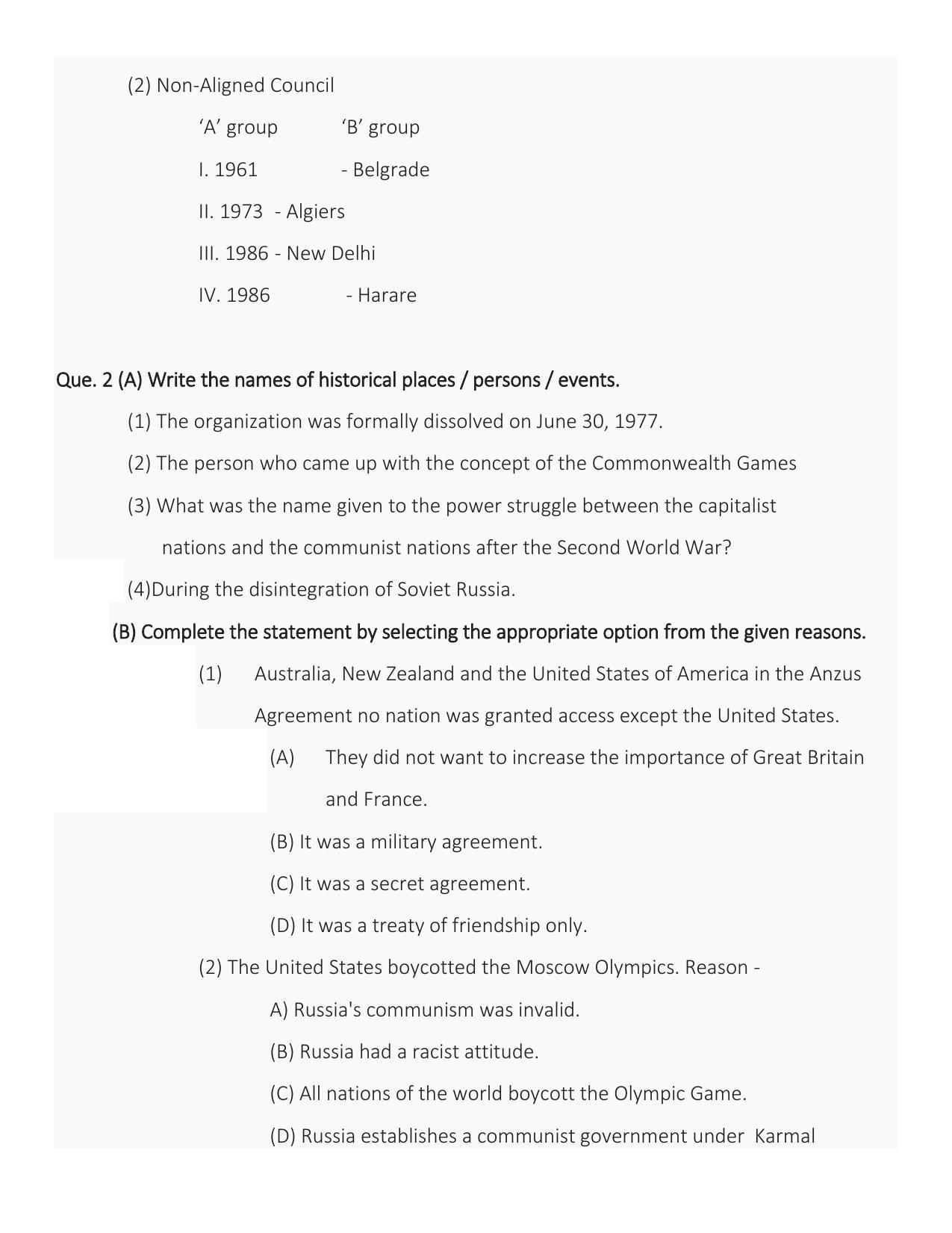 Maharashtra Board Class 12 History Sample Papers - Page 30