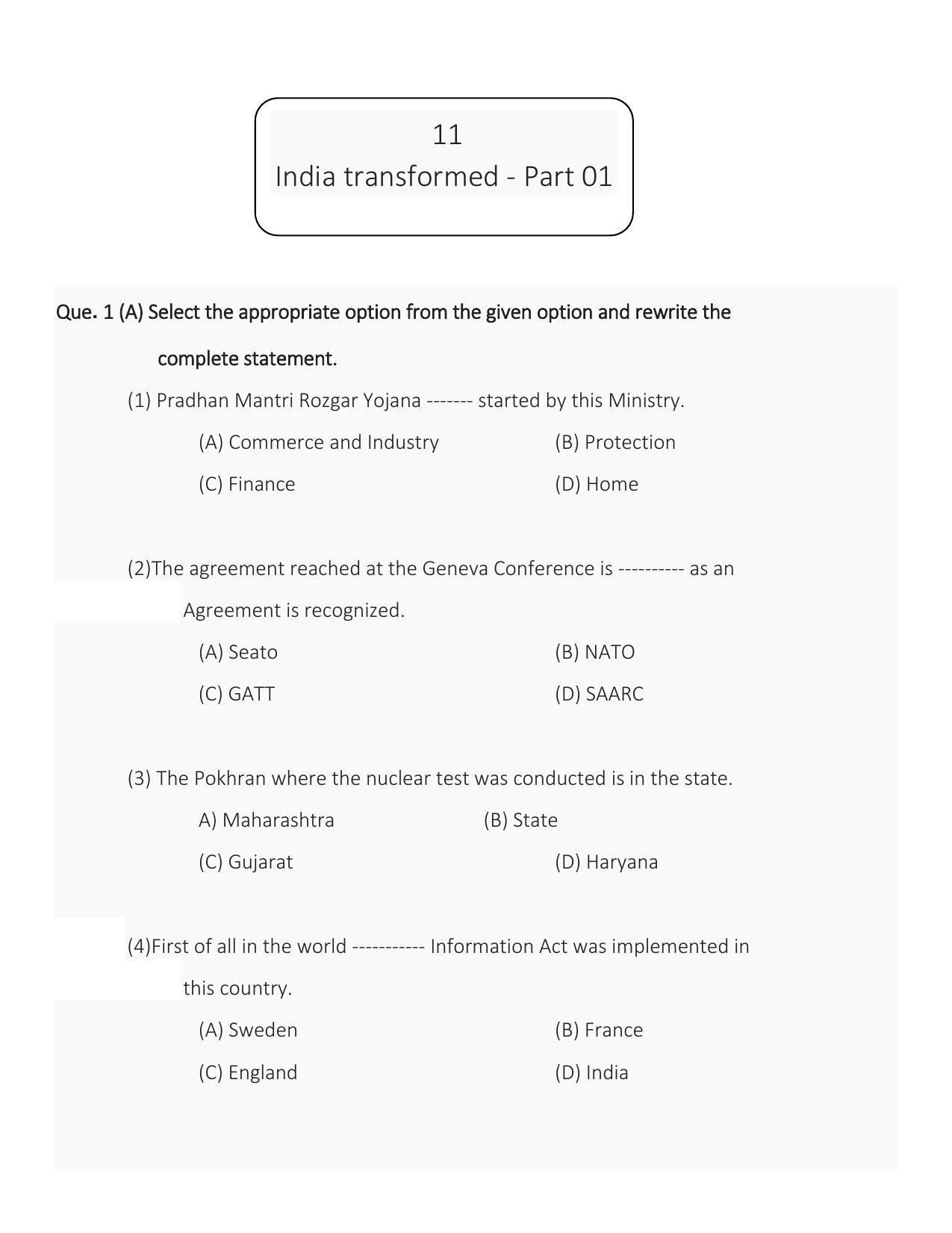 Maharashtra Board Class 12 History Sample Papers - Page 34