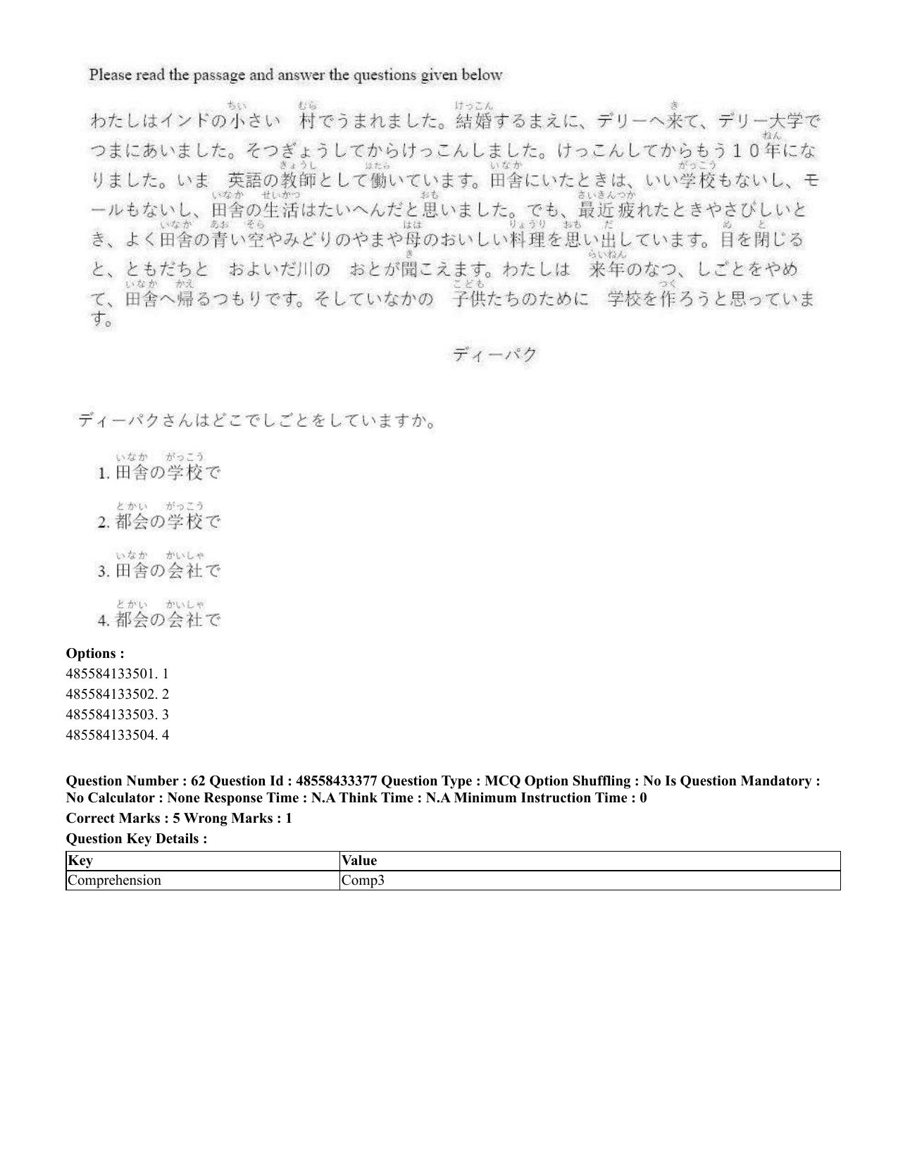 CUET 2023 English Japanese compressed Shift 1 Question Papers - 18 June 2023 - Page 46
