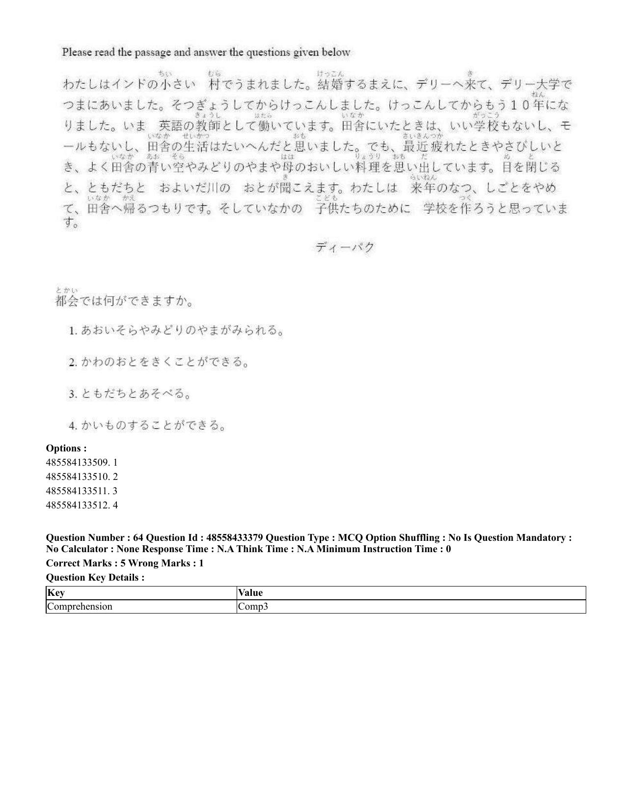 CUET 2023 English Japanese compressed Shift 1 Question Papers - 18 June 2023 - Page 48
