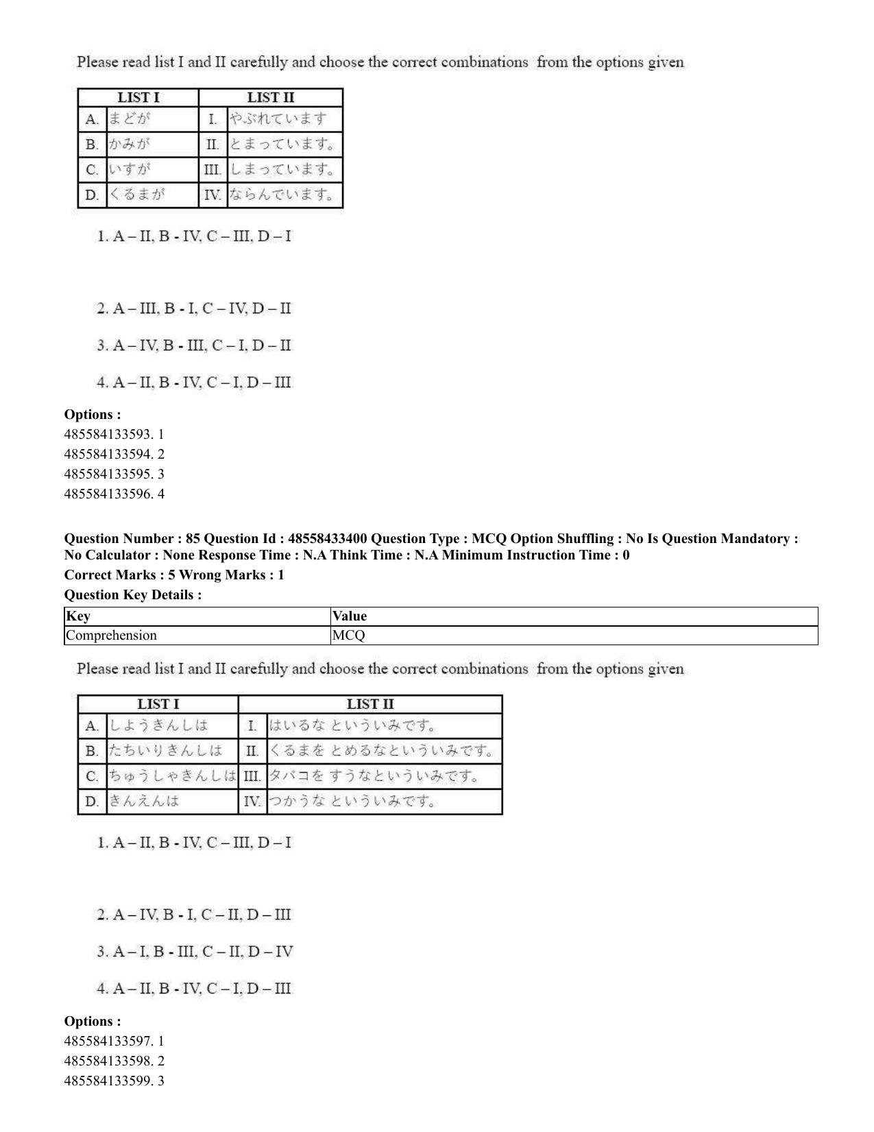 CUET 2023 English Japanese compressed Shift 1 Question Papers - 18 June 2023 - Page 61
