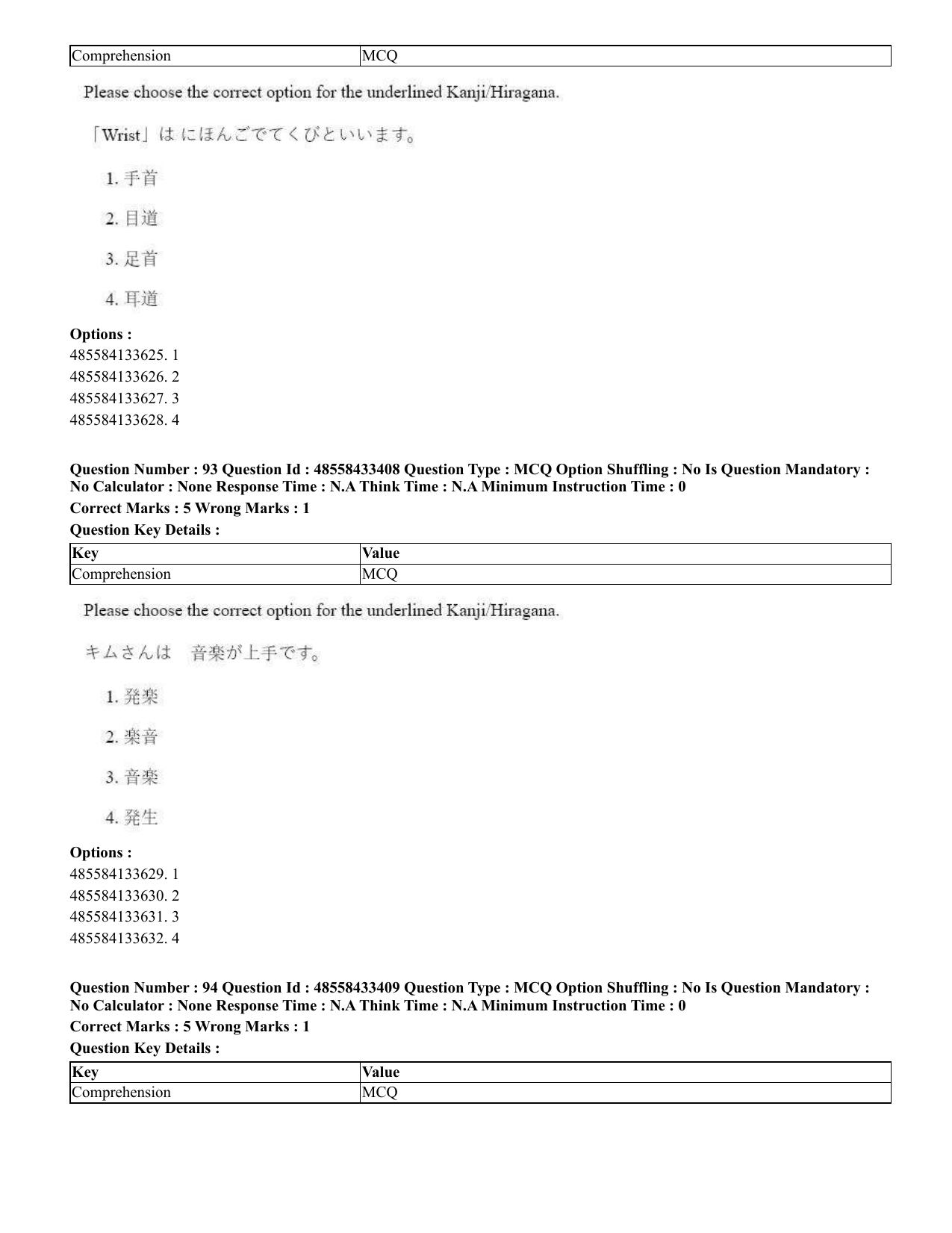 CUET 2023 English Japanese compressed Shift 1 Question Papers - 18 June 2023 - Page 65