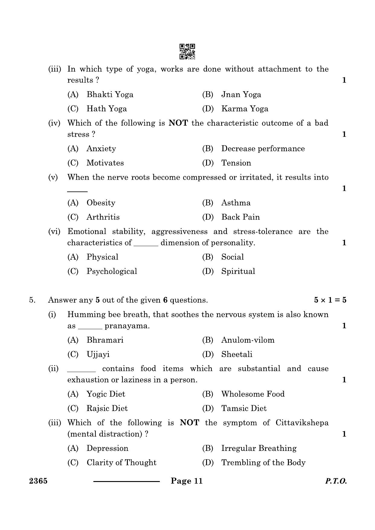 CBSE Class 12 Yoga 2024 Question Paper - Page 11