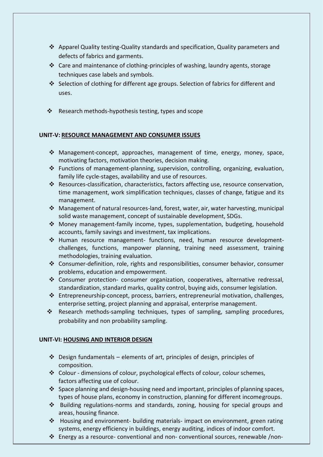 NTA PhD Entrance Exam Home Science Syllabus - Page 3
