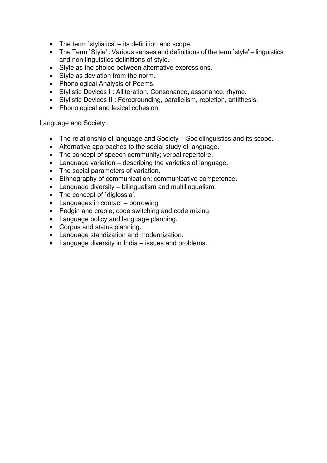 AMU Entrance Exam: AMU Entrance Exam: M.A. Linguistics Syllabus - Page 4