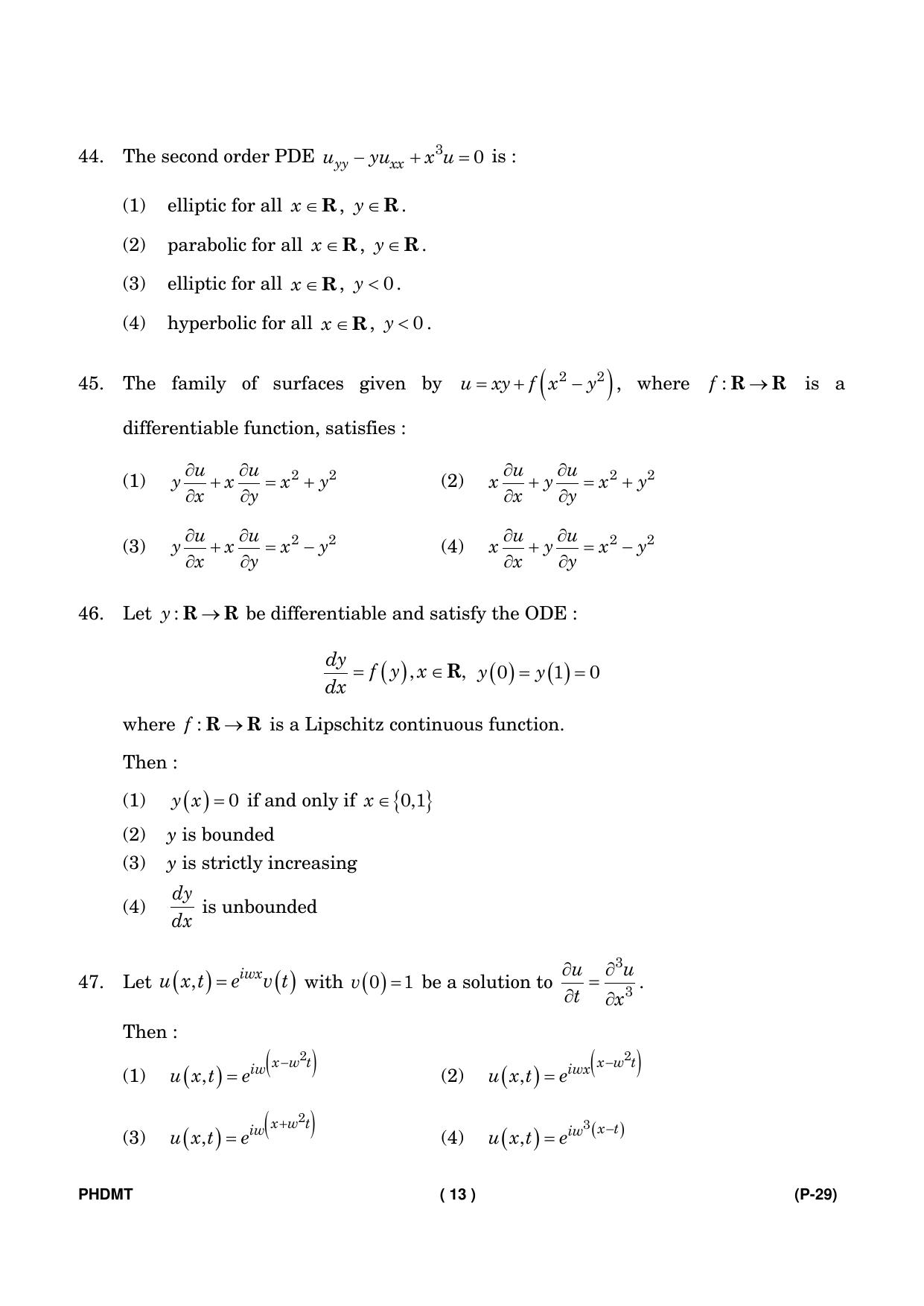 IGNOU PhD Entrance Test Ph. D. (Mathematics) Entrance Test, July, 2023 Question Paper - Page 14
