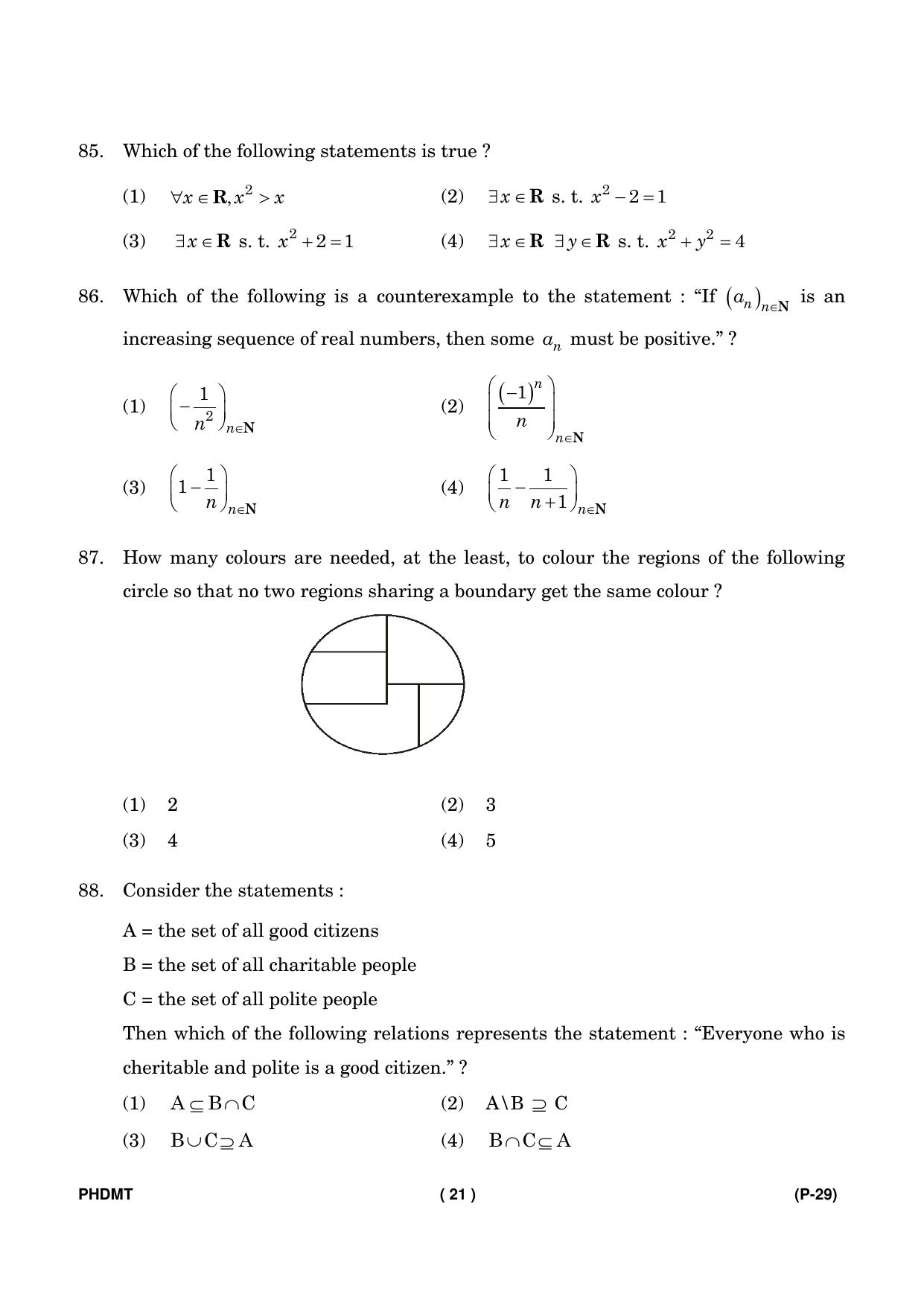 IGNOU PhD Entrance Test Ph. D. (Mathematics) Entrance Test, July, 2023 Question Paper - Page 22