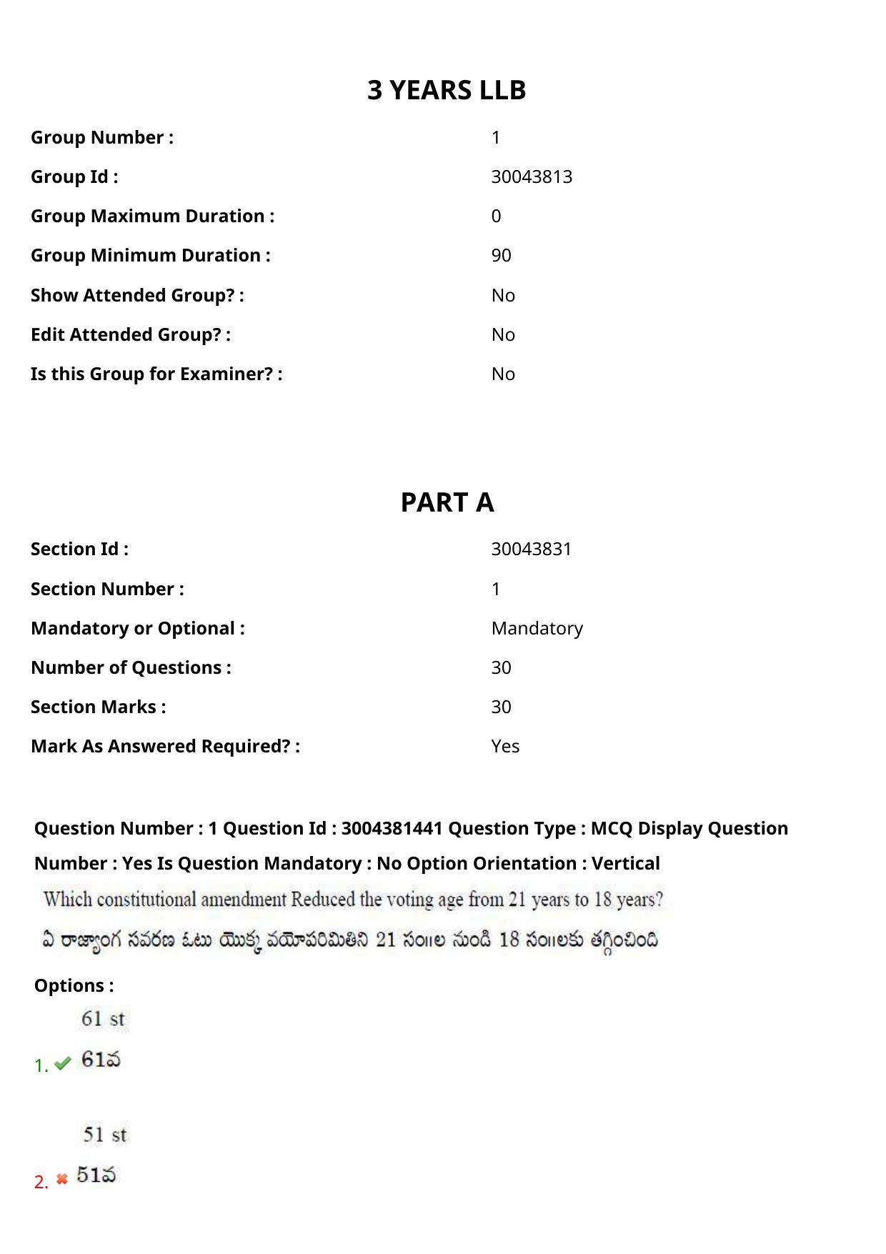 AP LAWCET 2020 - 3 Year LLB Question Paper With Keys - Page 2