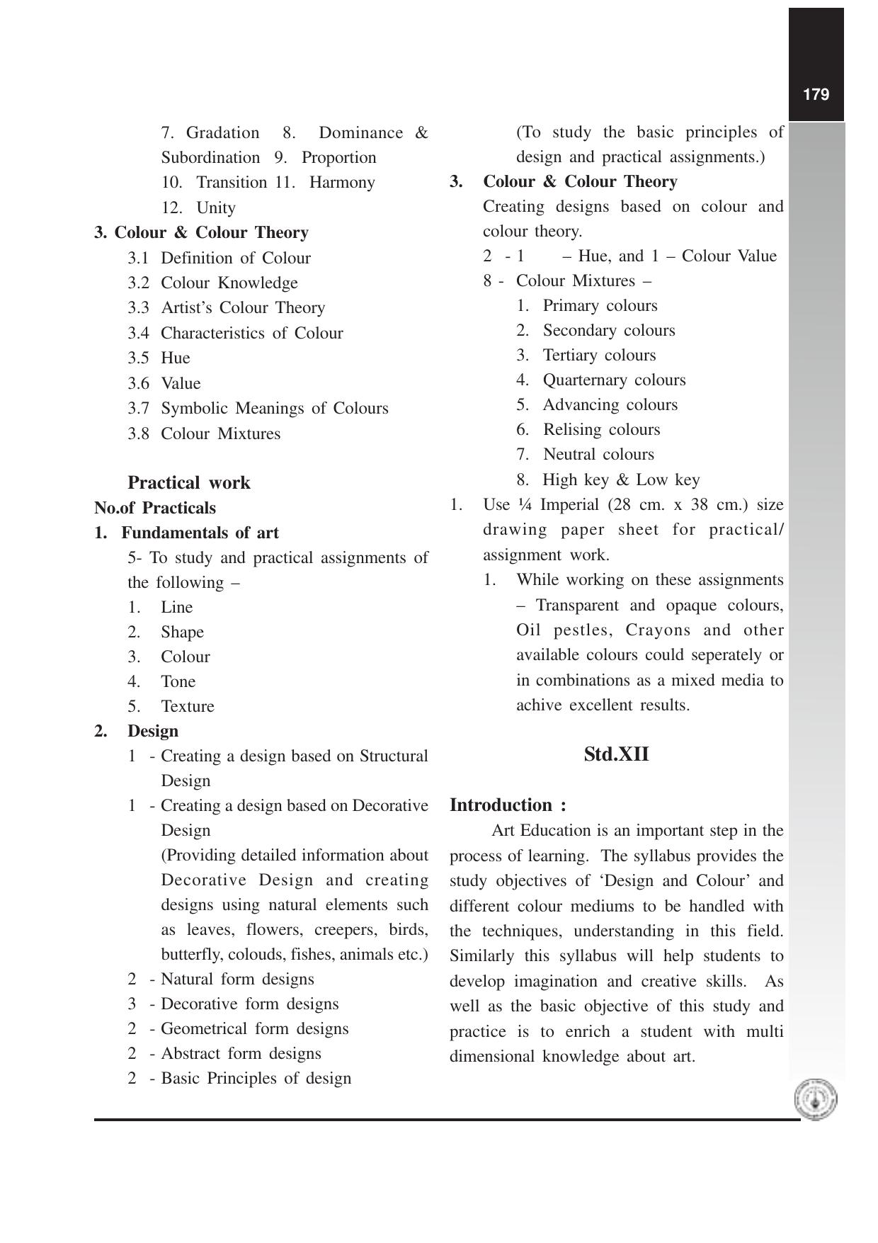 Maharashtra HSC Design and Colour Syllabus  - Page 2