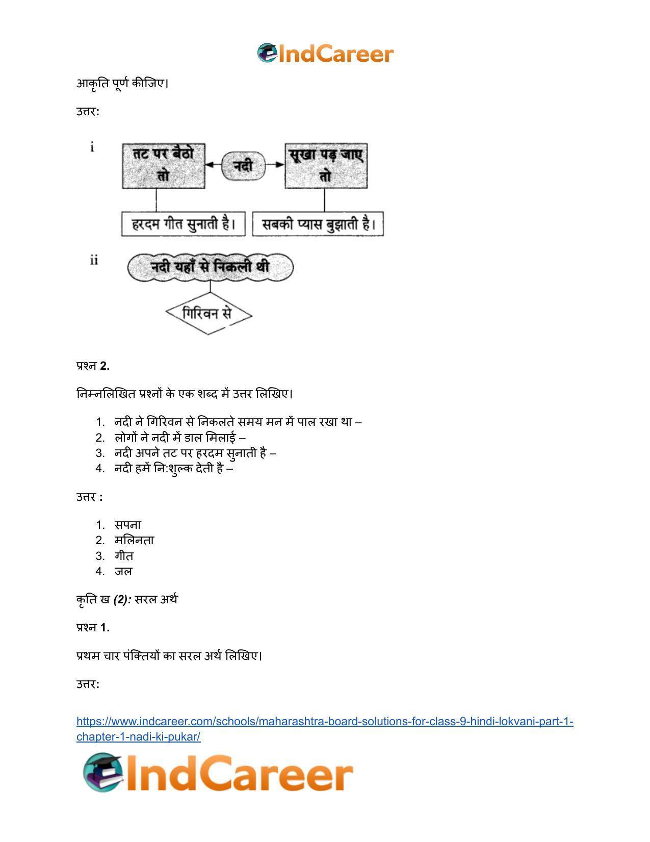 Maharashtra Board Solutions for Class 9- Hindi Lokvani (Part 1): Chapter 1- नदी की पुकार - Page 8