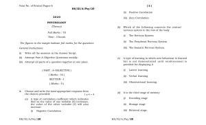 Meghalaya Board (MBOSE) Class 11 Psychology 2020 Question Paper