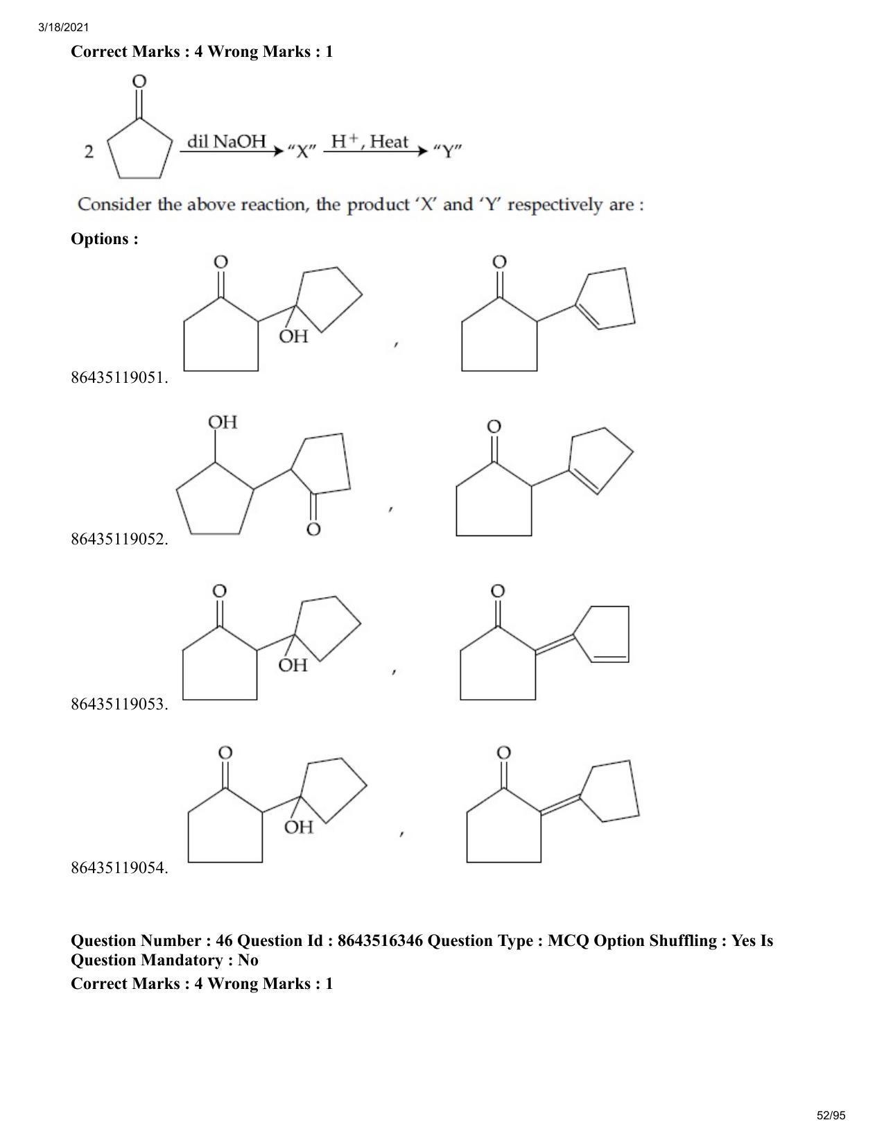 JEE Mains 2021: BTech EMA (Shift 2) 18-03-2021 Question Paper - Page 52