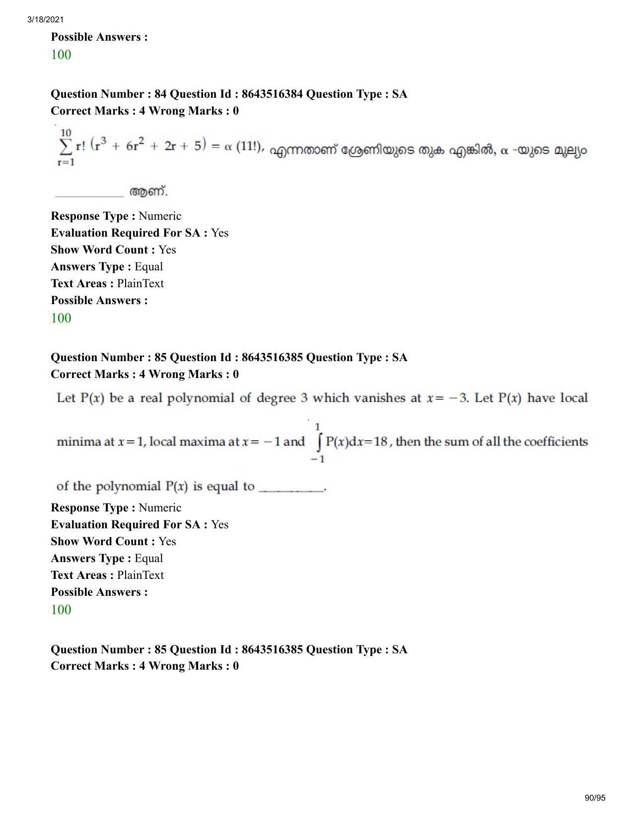 JEE Mains 2021: BTech EMA (Shift 2) 18-03-2021 Question Paper - Page 90