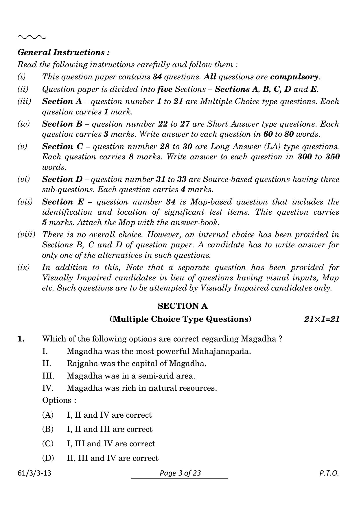 CBSE Class 12 61-3-3 History 2024 Question Paper - Page 3