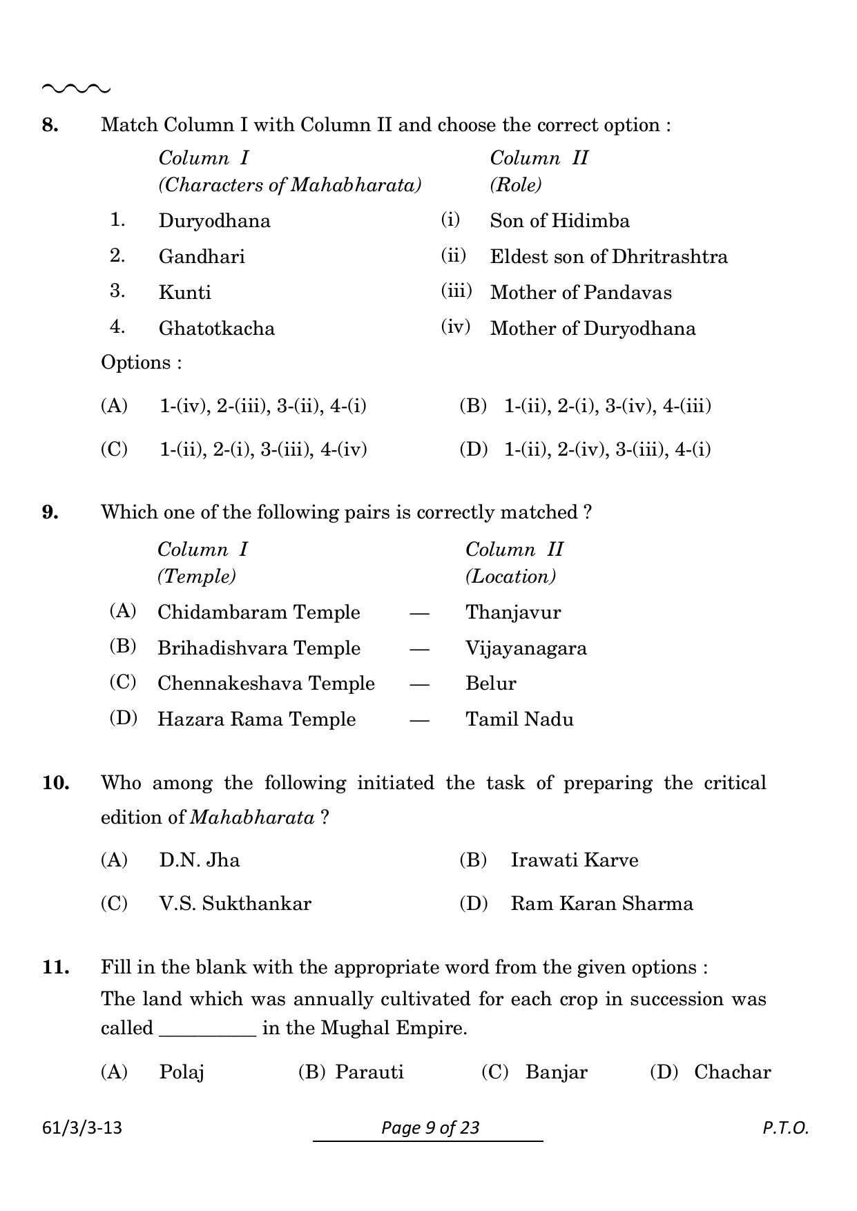 CBSE Class 12 61-3-3 History 2024 Question Paper - Page 9