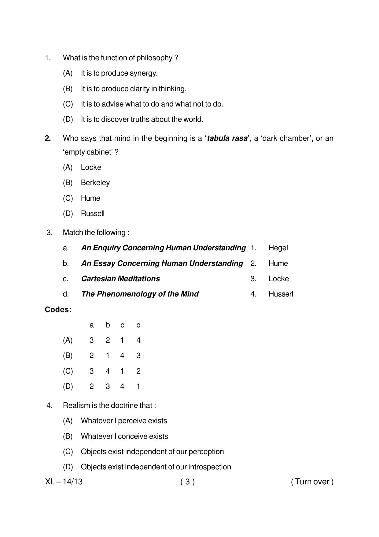 Odisha CPET PHILOSOPHY 2020 Question Paper - Page 3