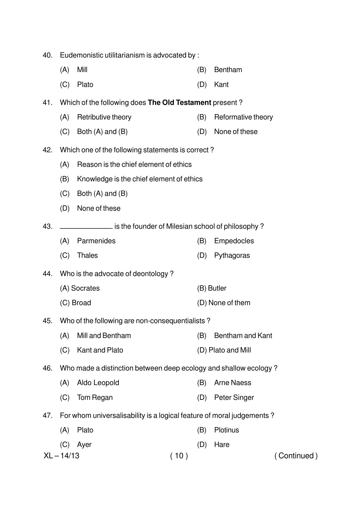 Odisha CPET PHILOSOPHY 2020 Question Paper - Page 10
