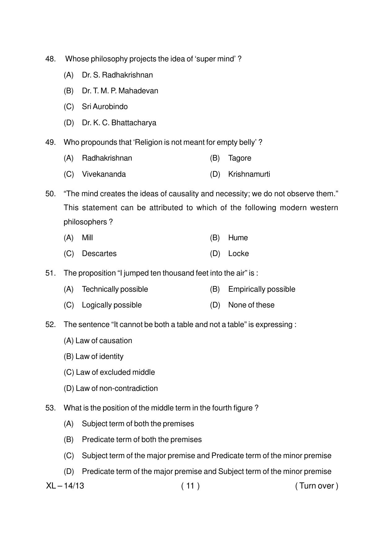 Odisha CPET PHILOSOPHY 2020 Question Paper - Page 11