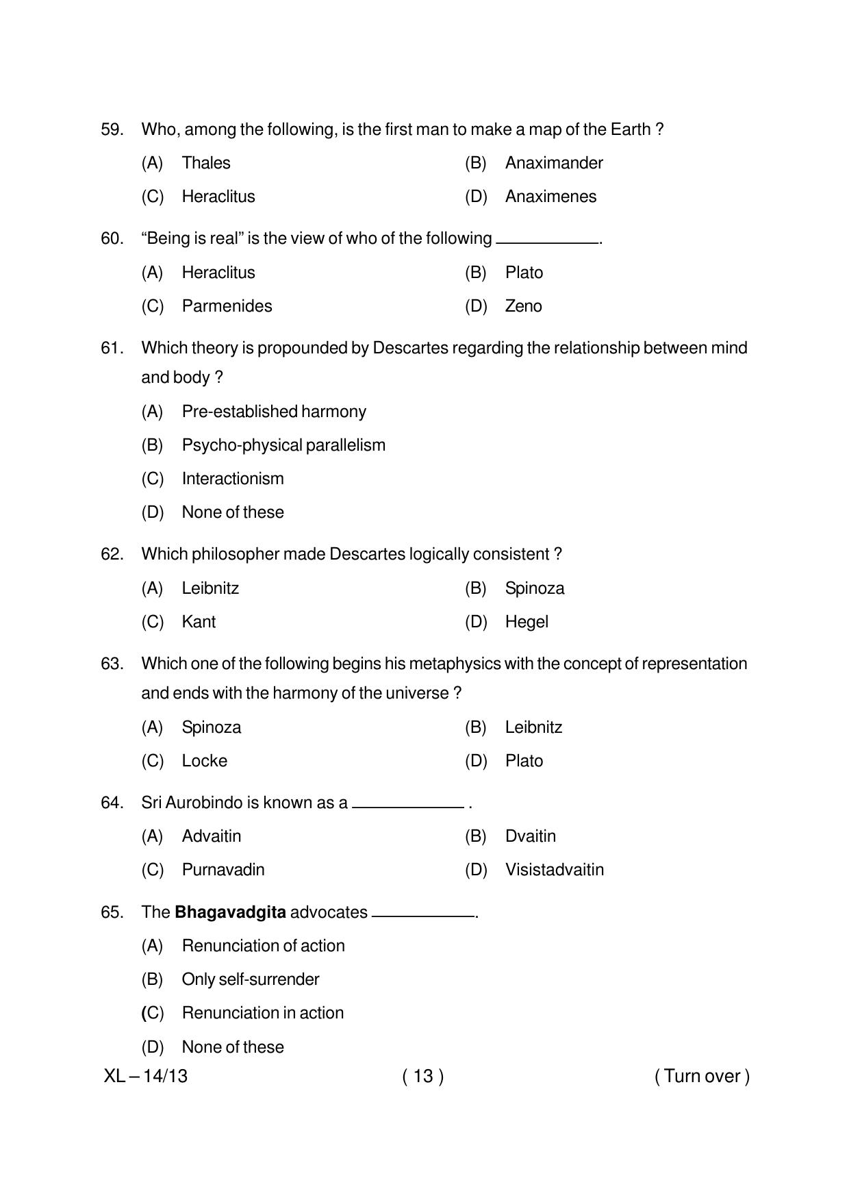 Odisha CPET PHILOSOPHY 2020 Question Paper - Page 13