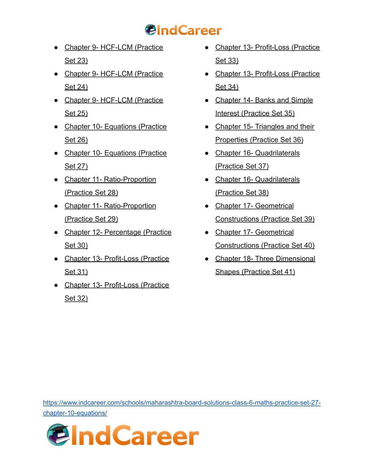Maharashtra Board Solutions Class 6-Maths (Practice Set 27): Chapter 10- Equations - Page 11