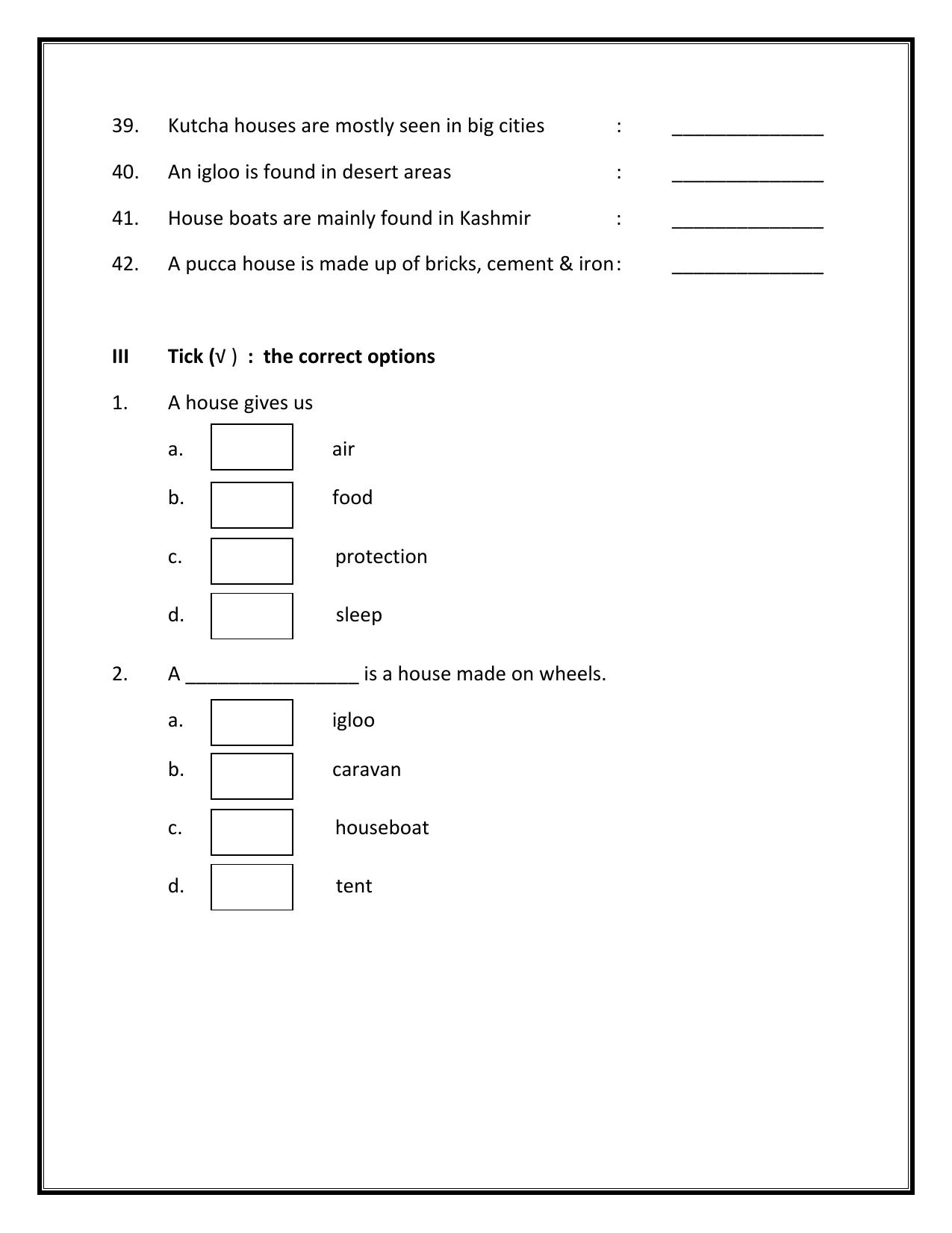 Practical Worksheets for Class 2 EVS Assignment - Page 5