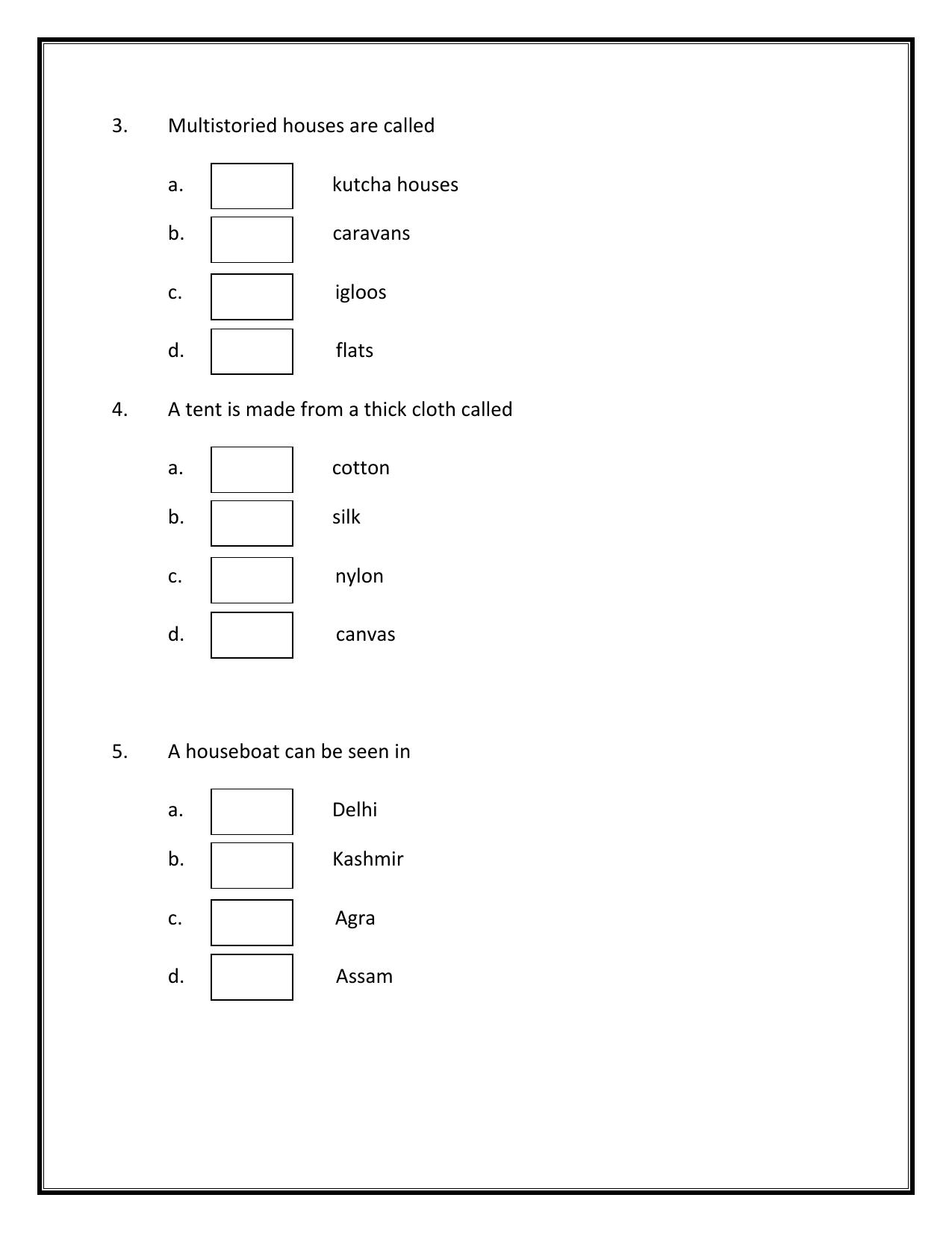 Practical Worksheets for Class 2 EVS Assignment - Page 6