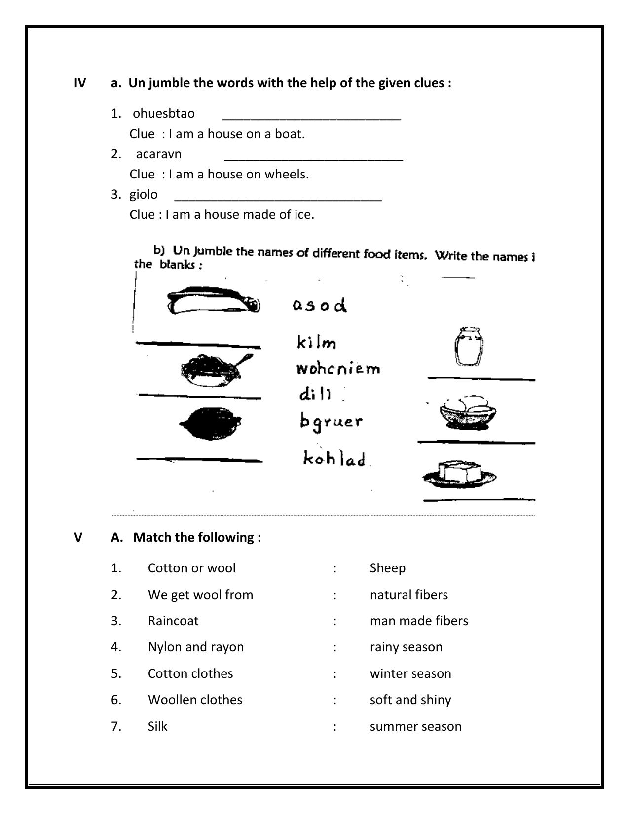 Practical Worksheets for Class 2 EVS Assignment - Page 7