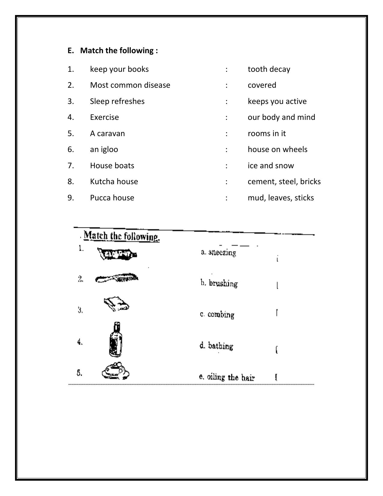 Practical Worksheets for Class 2 EVS Assignment - Page 9