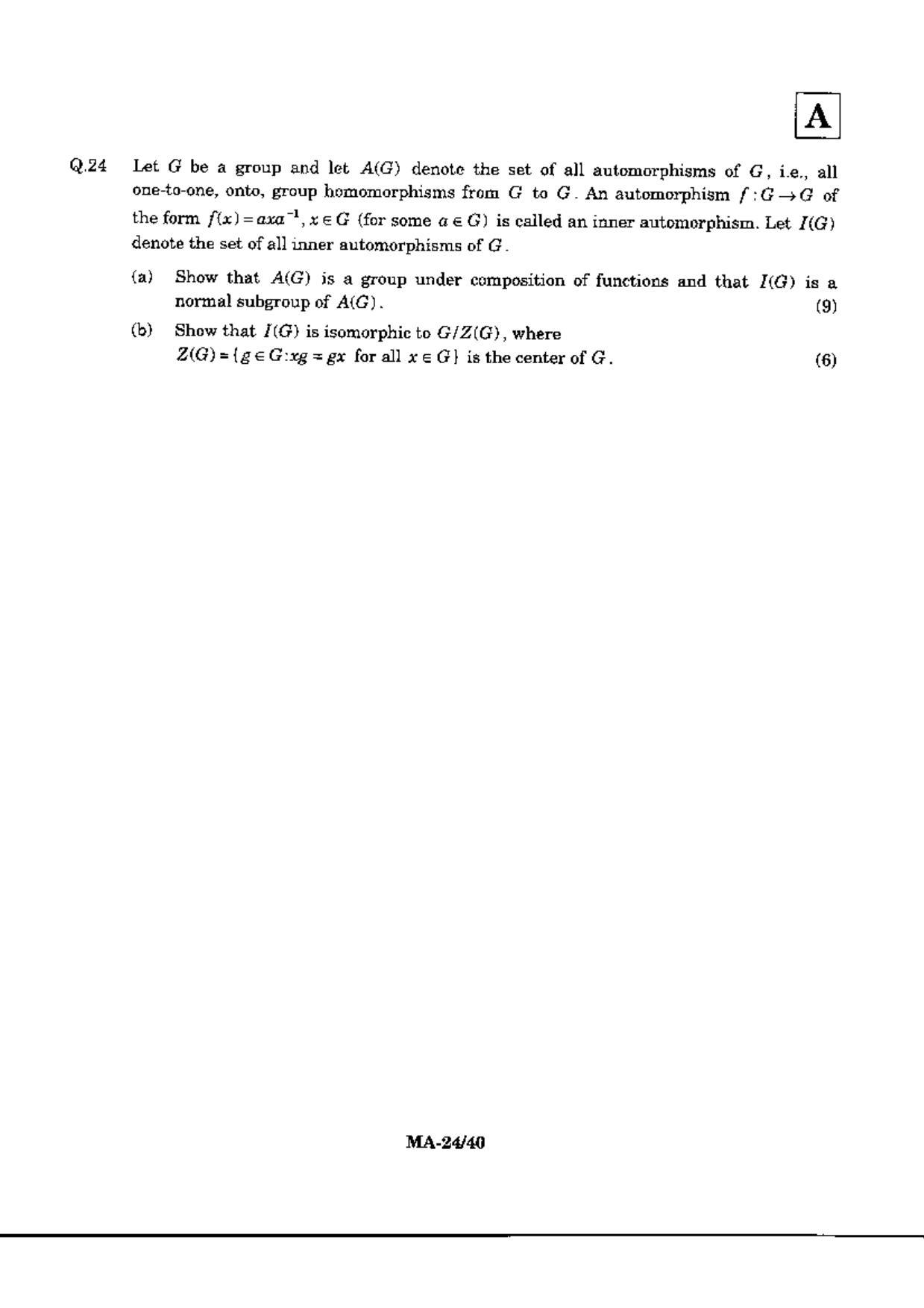 JAM 2010: MA Question Paper - Page 26