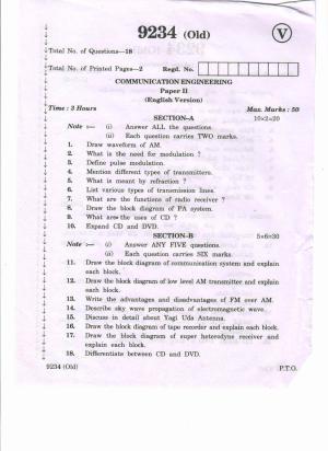 AP Inter 2nd Year Communication Engineering-II (old) March-2020-Vocational Question Pape