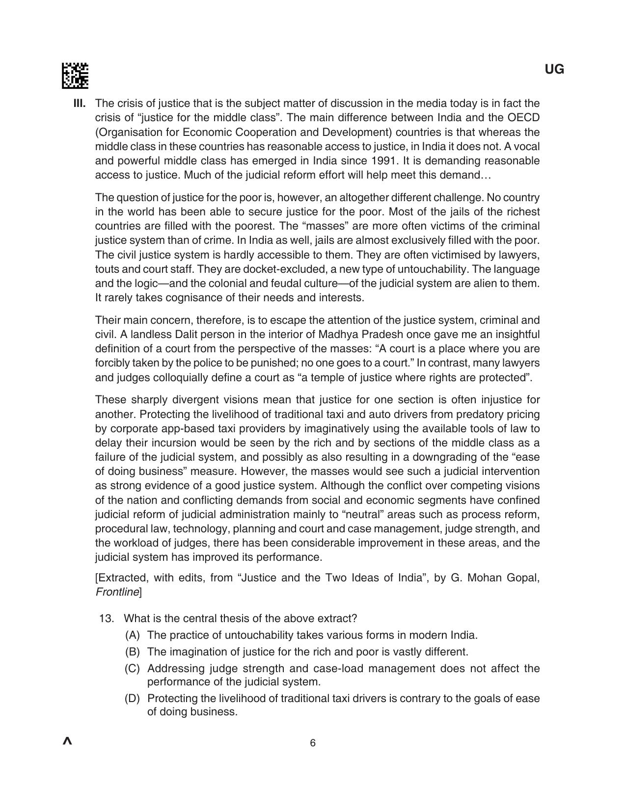 CLAT 2024 UG SET B Question Paper - Page 6