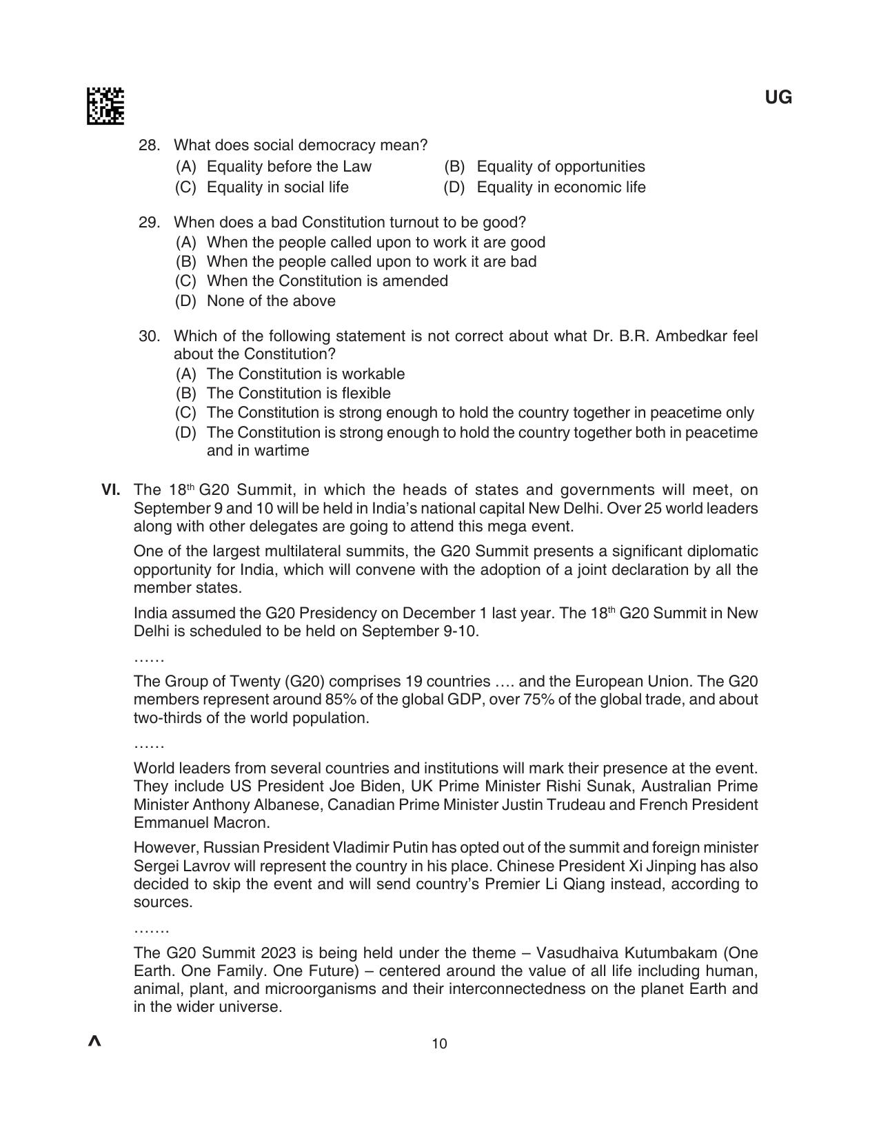 CLAT 2024 UG SET B Question Paper - Page 10