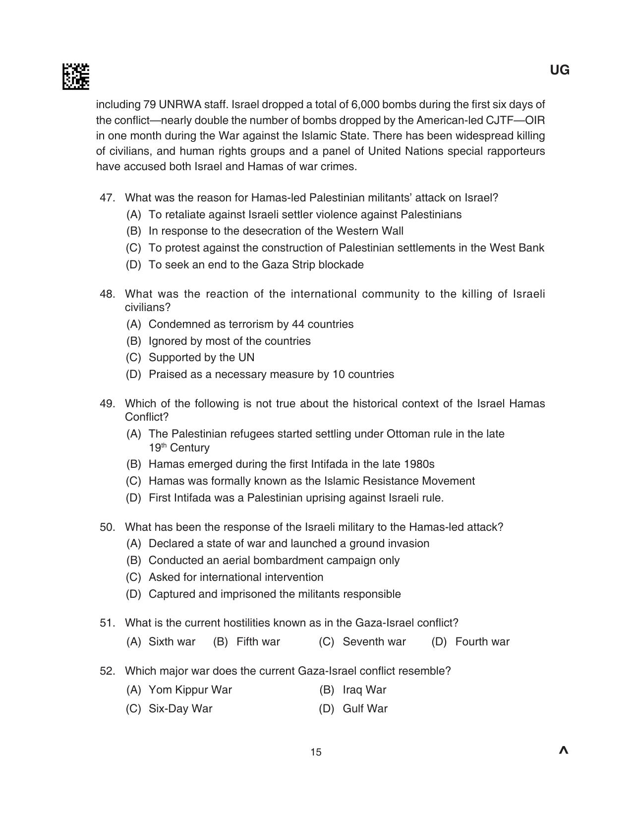 CLAT 2024 UG SET B Question Paper - Page 15