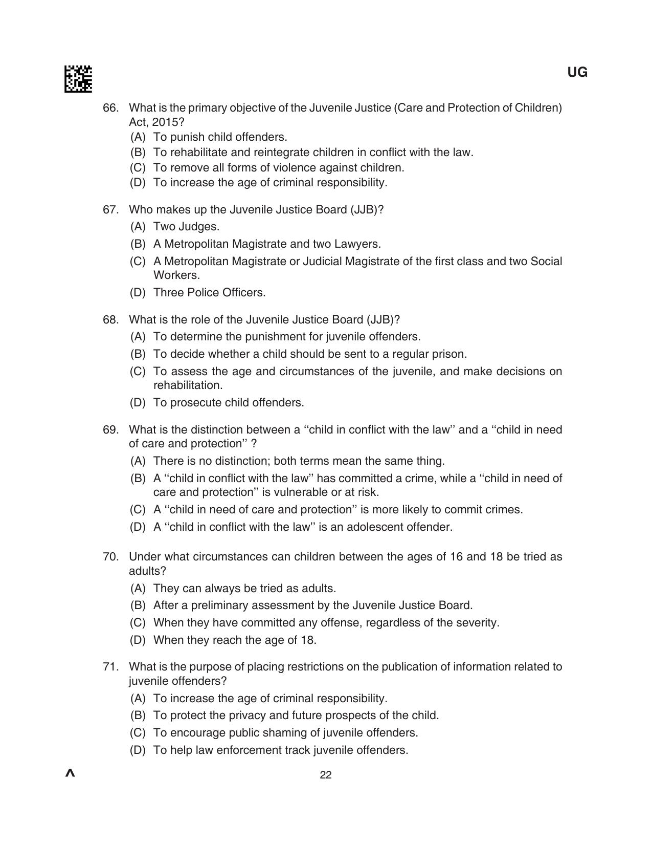 CLAT 2024 UG SET B Question Paper - Page 22