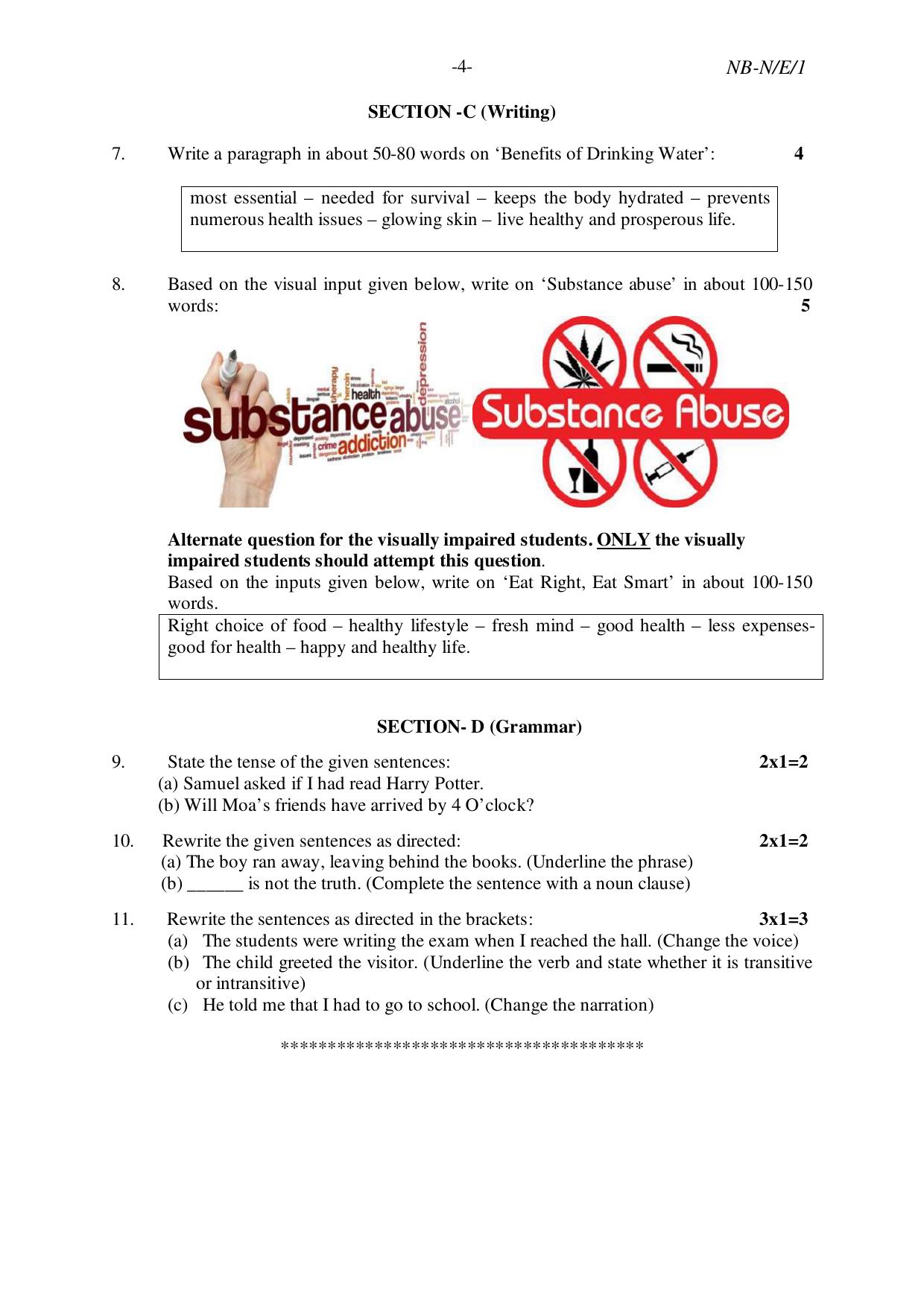 NBSE Class IX Final Examination 2023 Phase 2 Question Paper (All Subjects) - Page 4