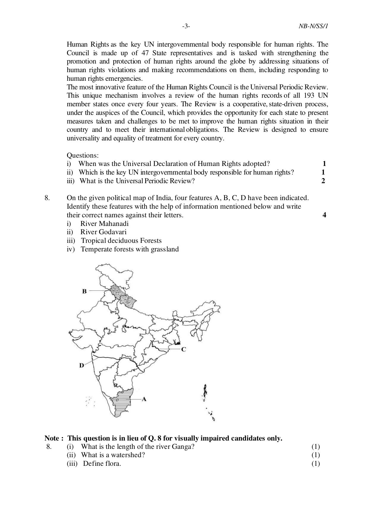 NBSE Class IX Final Examination 2023 Phase 2 Question Paper (All Subjects) - Page 7