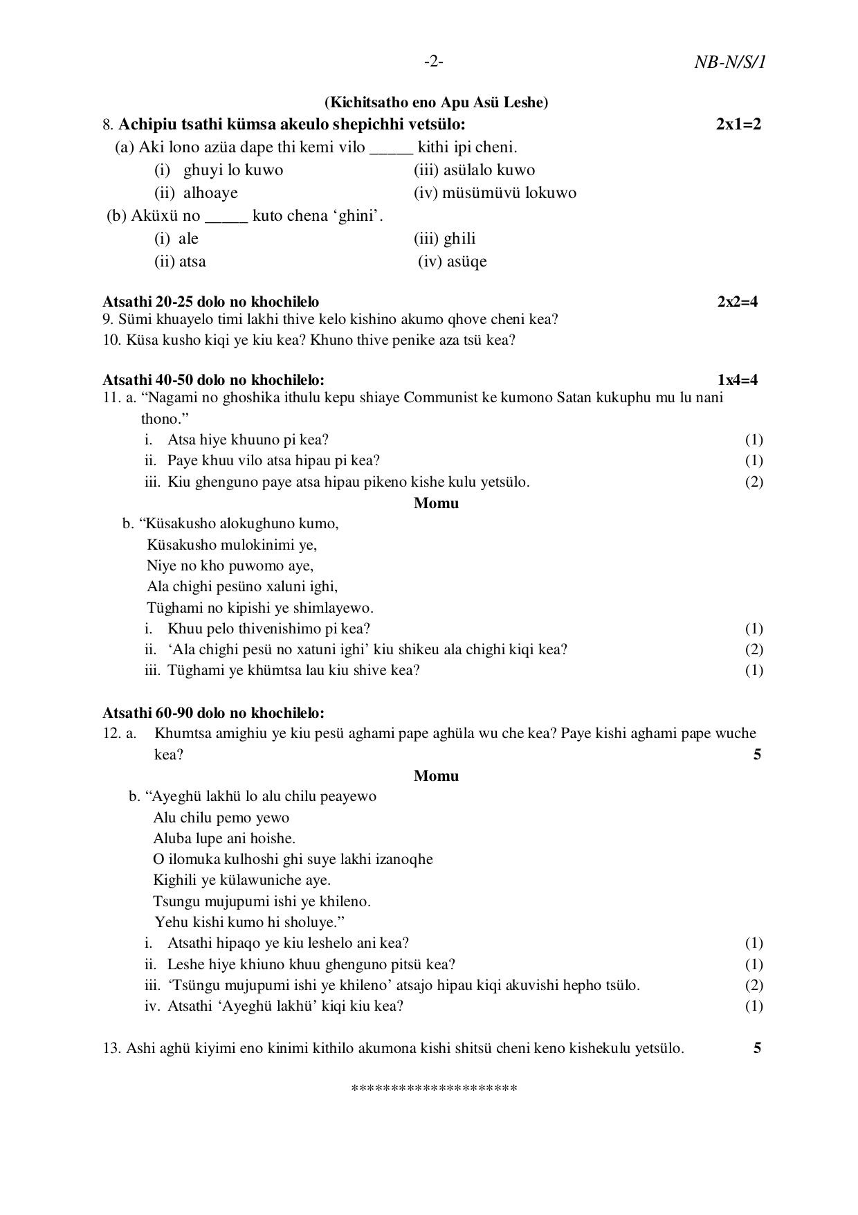 NBSE Class IX Final Examination 2023 Phase 2 Question Paper (All Subjects) - Page 21
