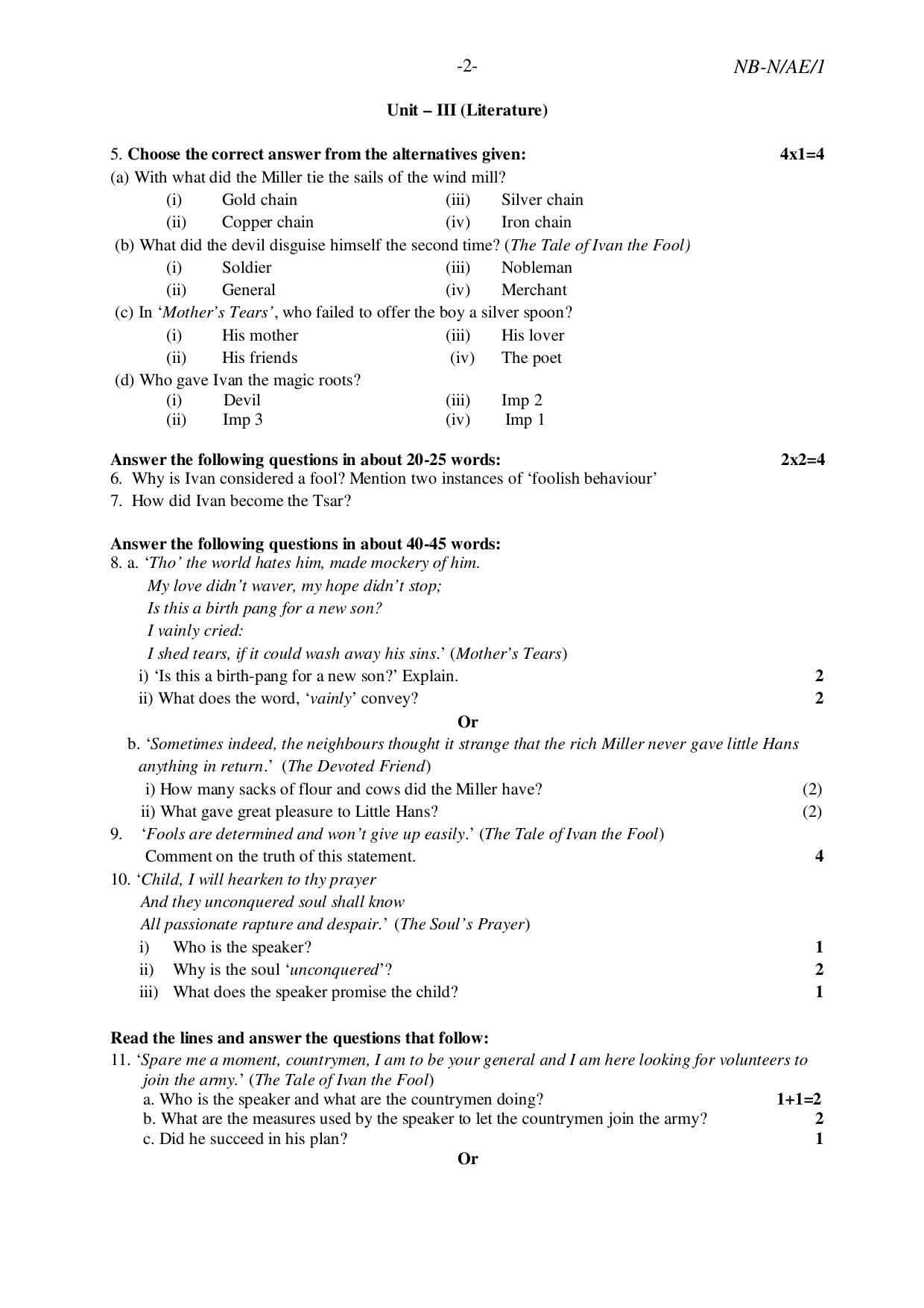 NBSE Class IX Final Examination 2023 Phase 2 Question Paper (All Subjects) - Page 32