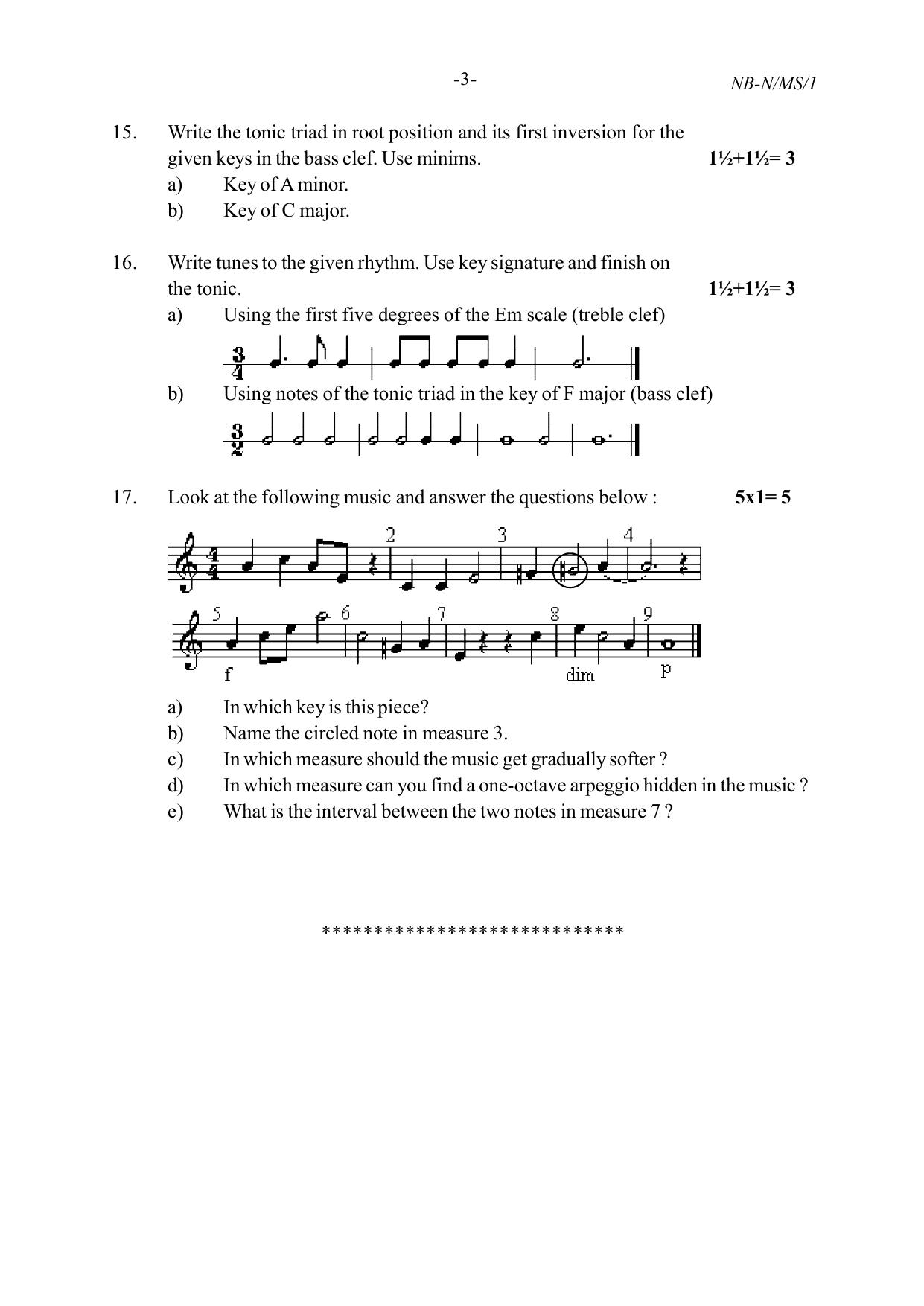 NBSE Class IX Final Examination 2023 Phase 2 Question Paper (All Subjects) - Page 37