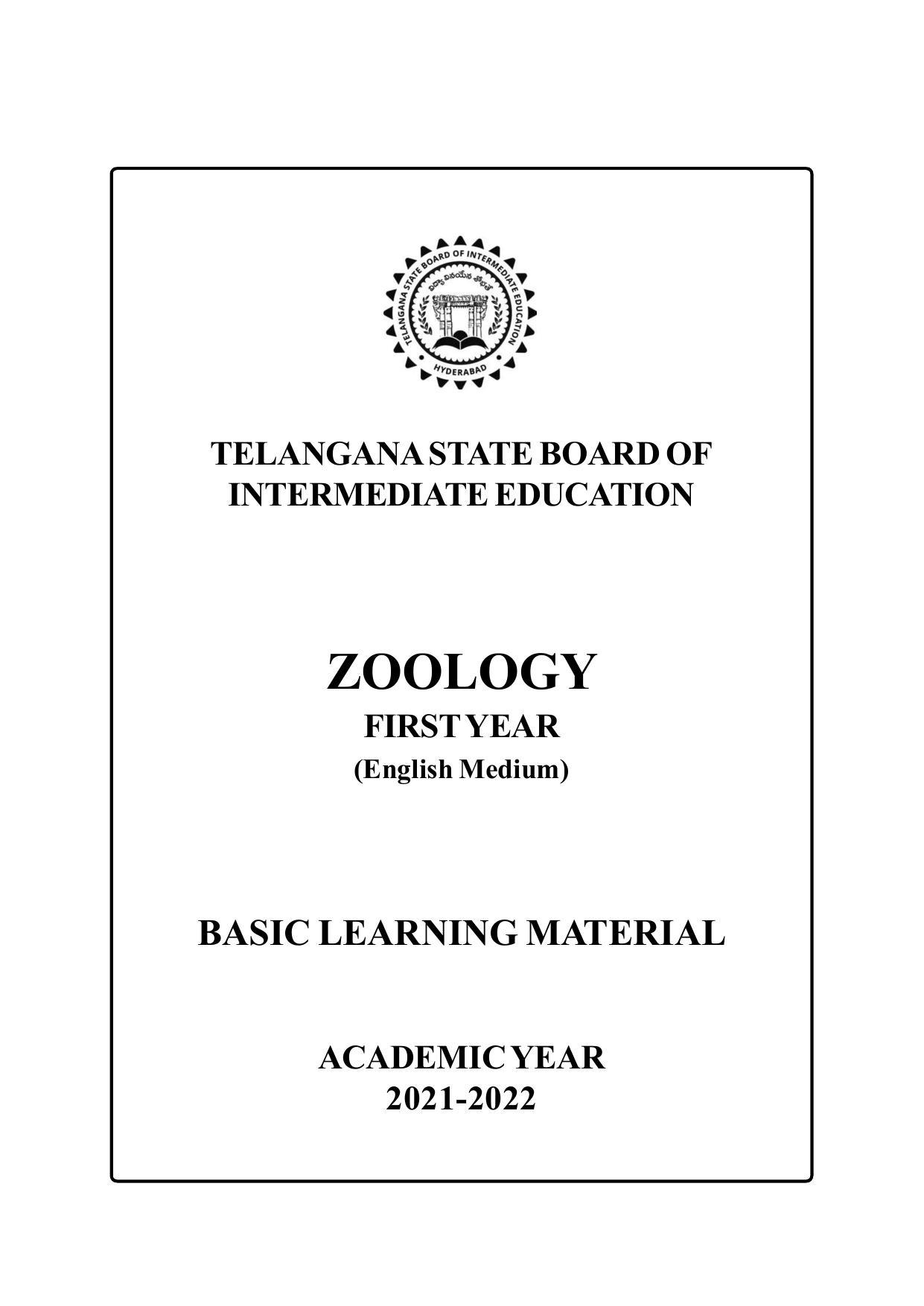 TS SCERT Inter 1st Year Zoology Path 1 (English Medium) Text Book - Page 2