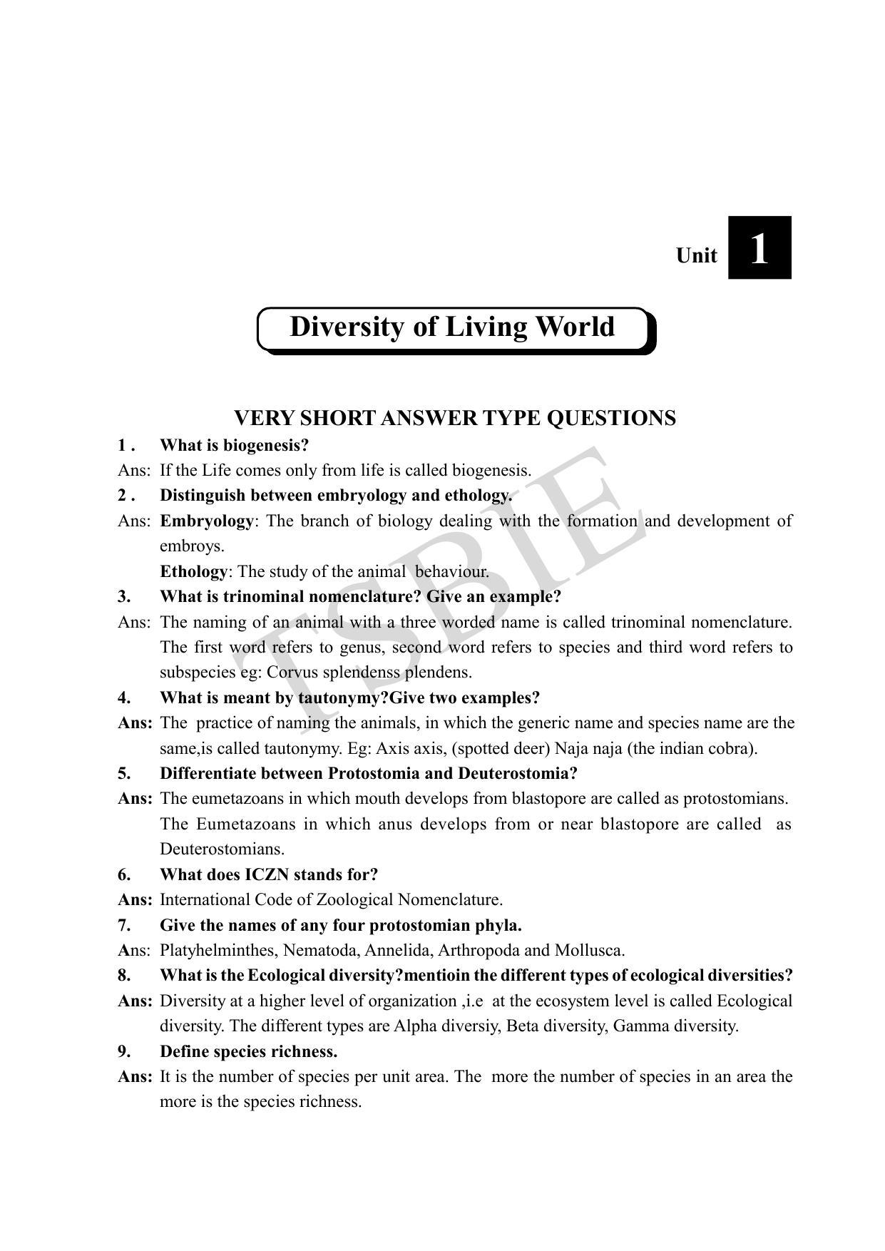 TS SCERT Inter 1st Year Zoology Path 1 (English Medium) Text Book - Page 6