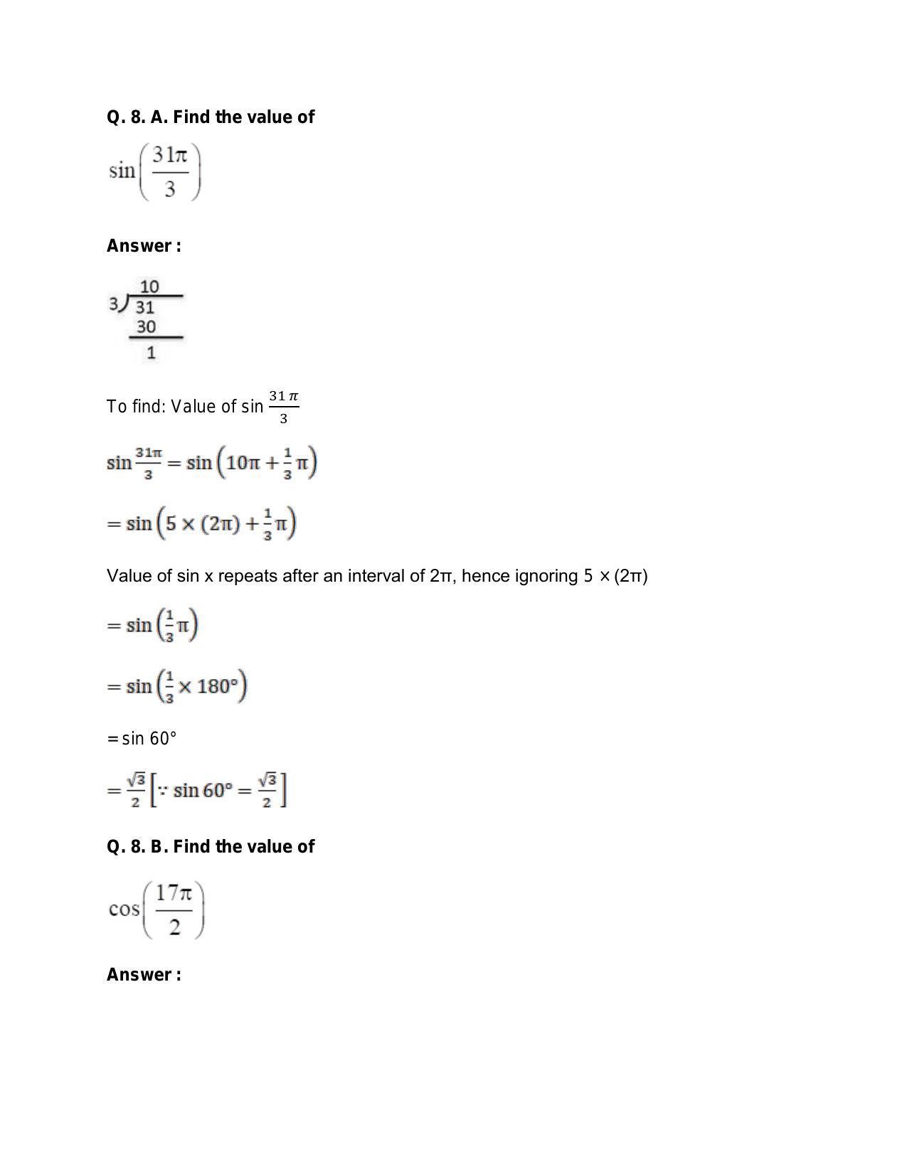 Chapter 15: Trigonometric or Circular Functions: RS Aggarwal Class 11 Solutions - Page 18