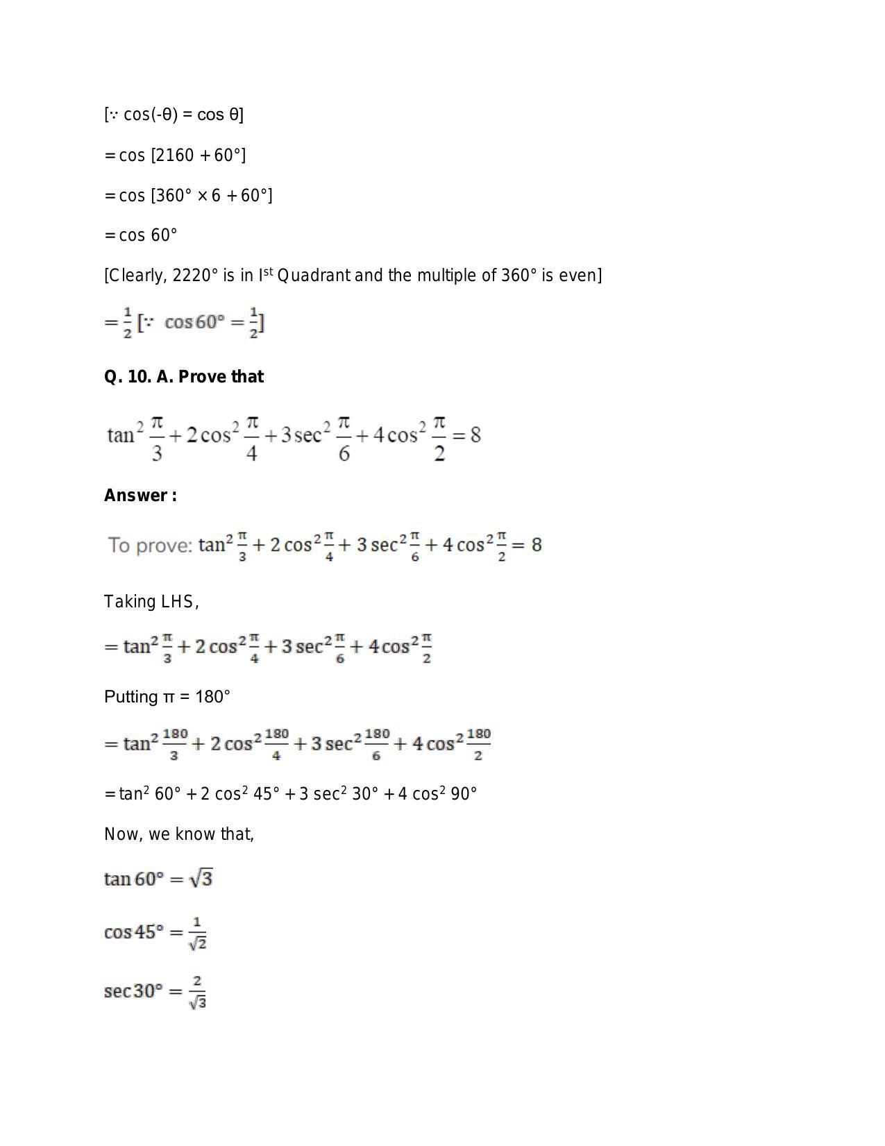 Chapter 15: Trigonometric or Circular Functions: RS Aggarwal Class 11 Solutions - Page 25