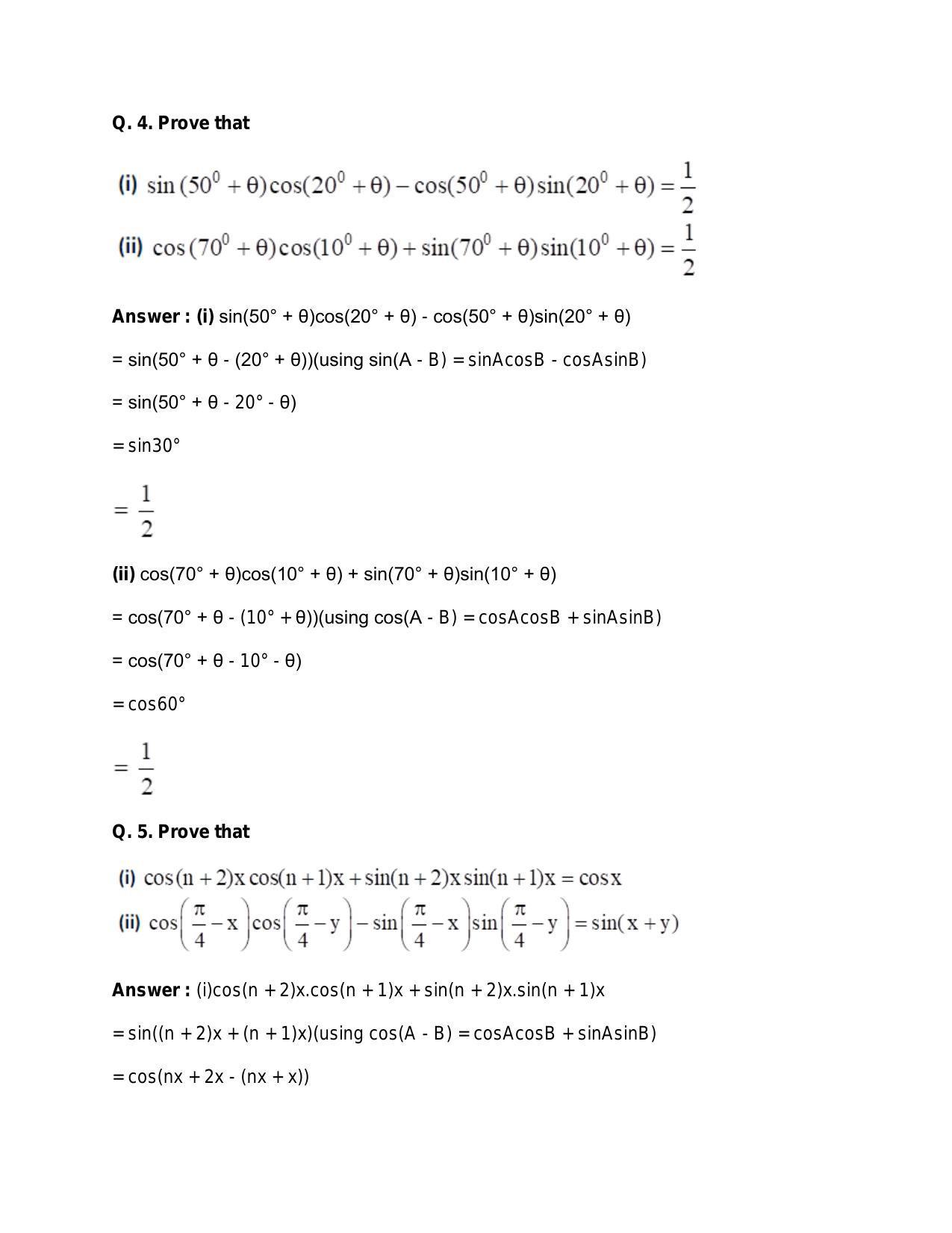 Chapter 15: Trigonometric or Circular Functions: RS Aggarwal Class 11 Solutions - Page 34
