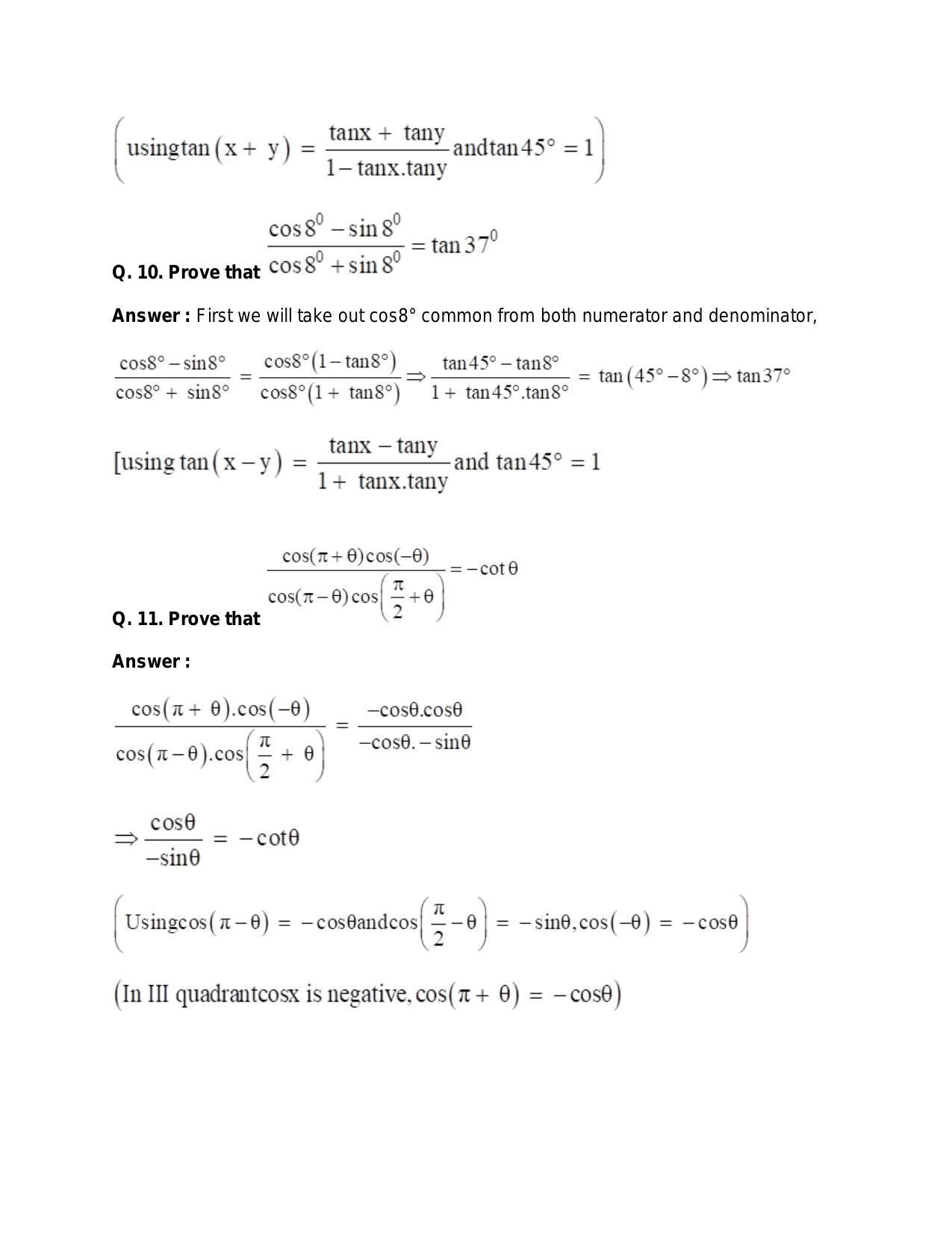 Chapter 15: Trigonometric or Circular Functions: RS Aggarwal Class 11 Solutions - Page 41
